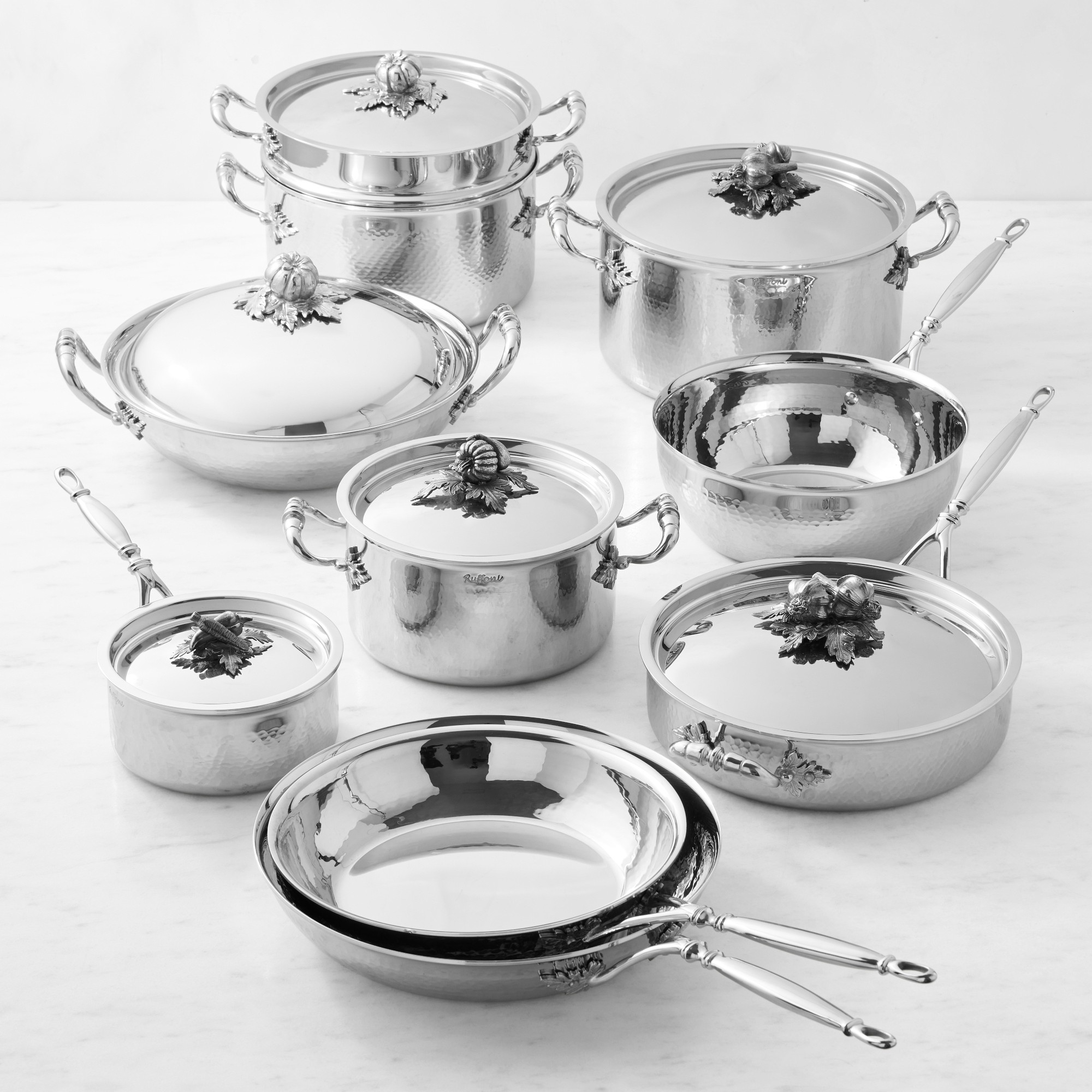 Ruffoni Opus Prima Hammered Stainless Steel 16-Piece Cookware Set