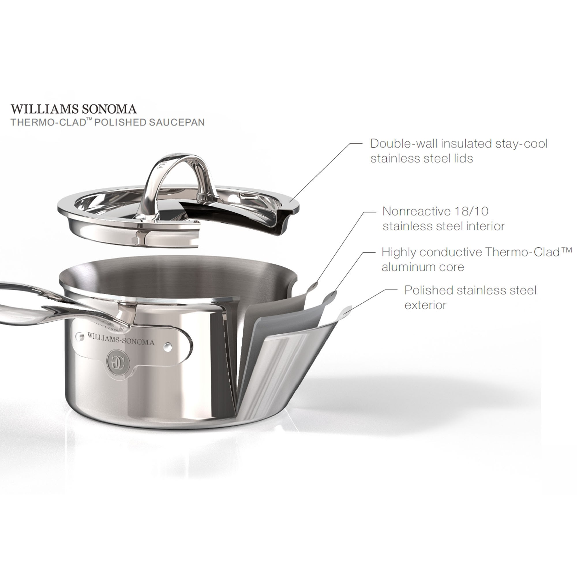 Williams Sonoma Signature Thermo-Clad™ Stainless-Steel 10-Piece Cookware Set