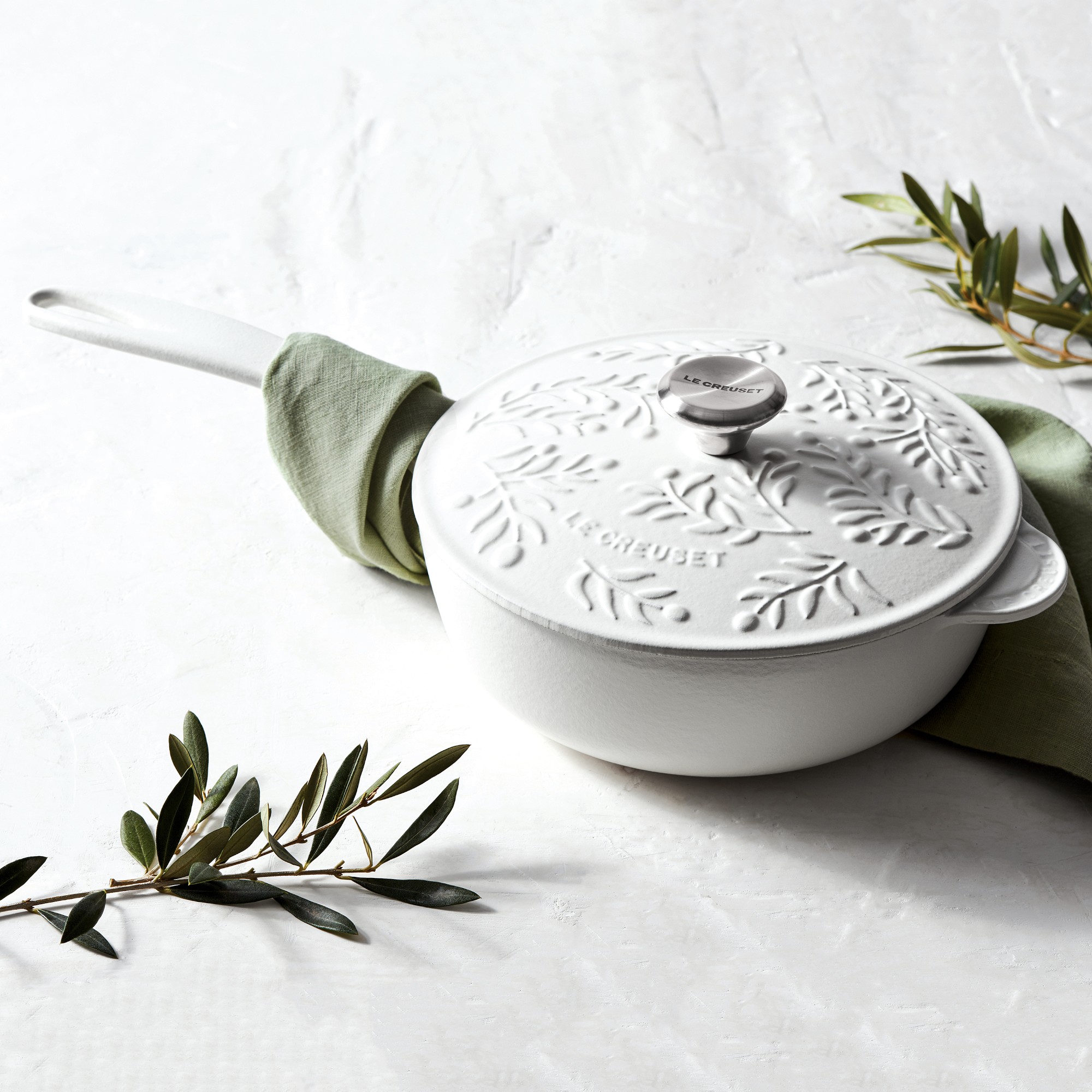 Le Creuset Olive Branch Enameled Cast Iron Saucier, 2 1/4-Qt.