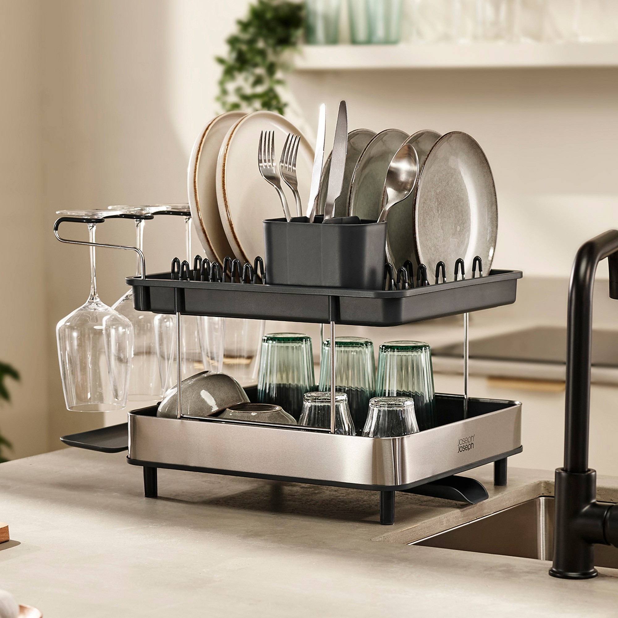 JosephJoseph Excel Steel 2-Tier Dish Rack