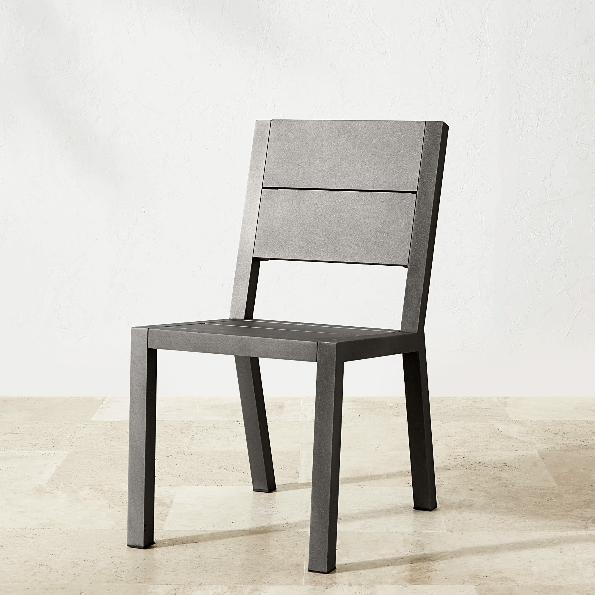 Larnaca Slate Grey Metal Dining Table & Dining Chairs (94-108)