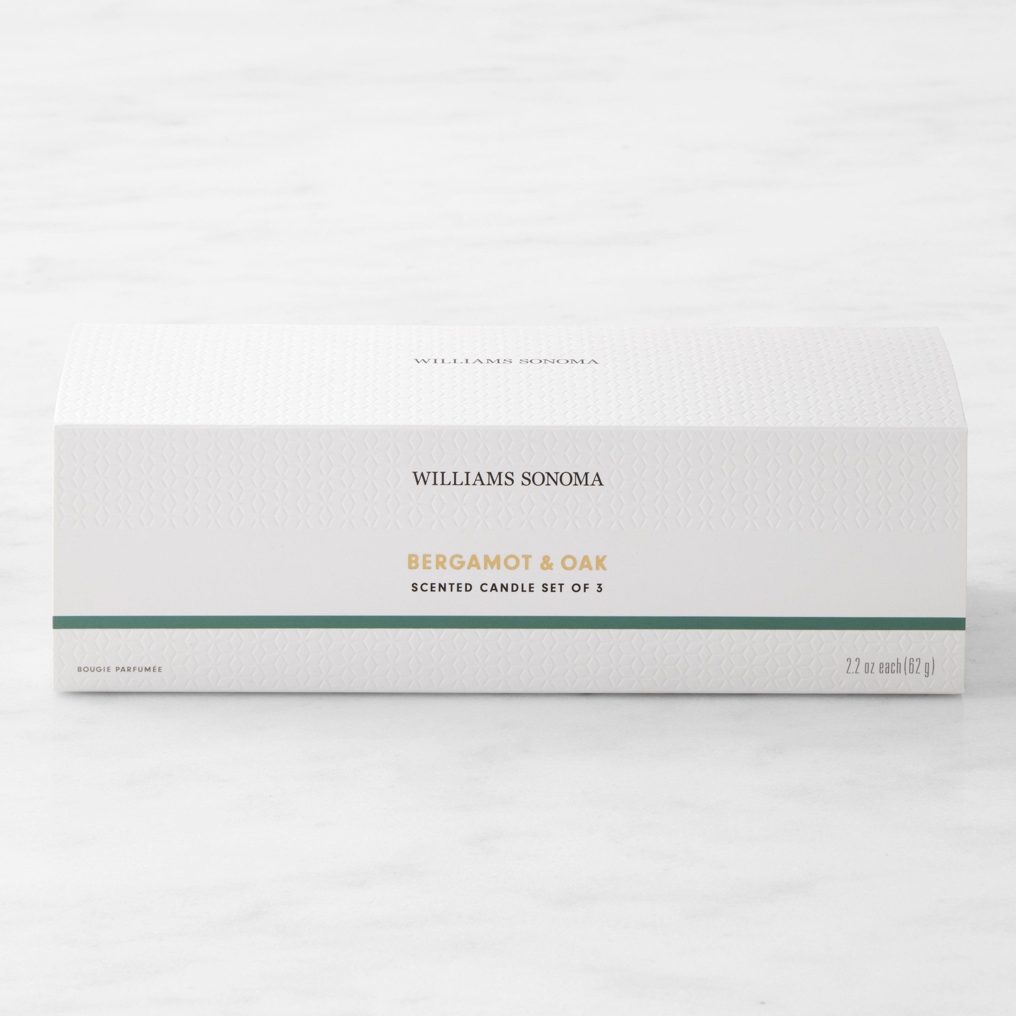 Home Fragrance Candles Set of 3, Bergamot and Oak