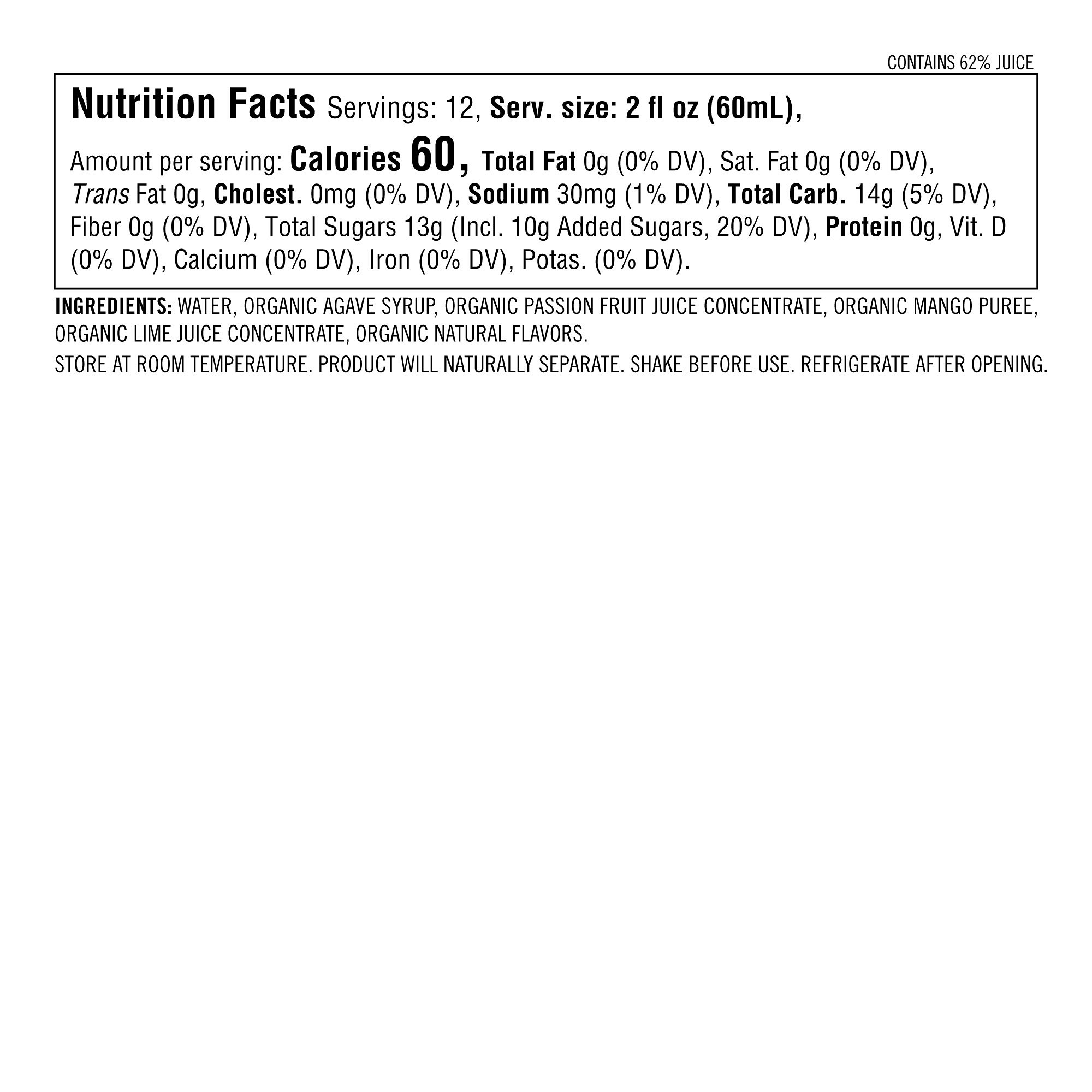 Williams Sonoma Organic Margarita Mix, Mango Passion Fruit