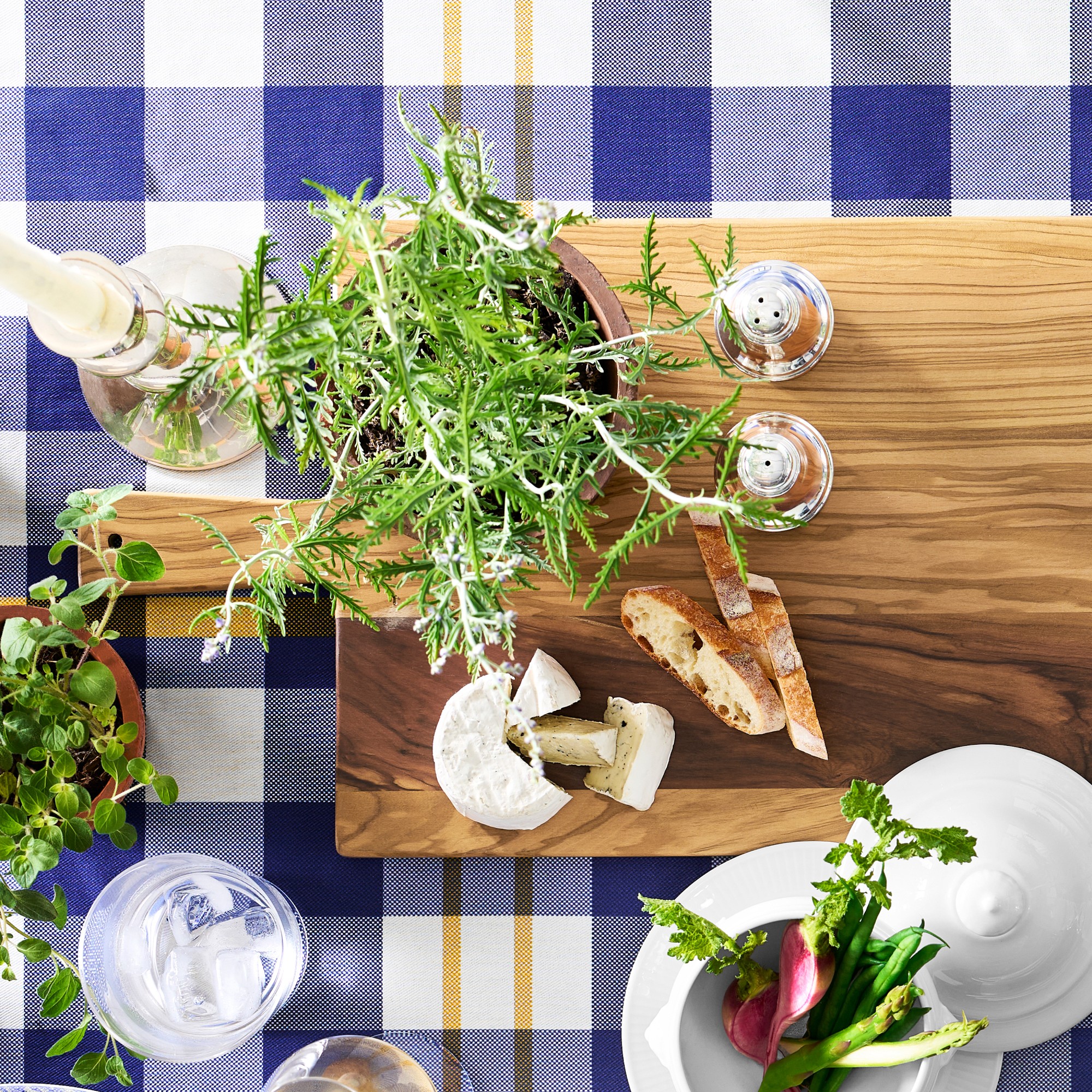 Gingham Floral Tablecloth