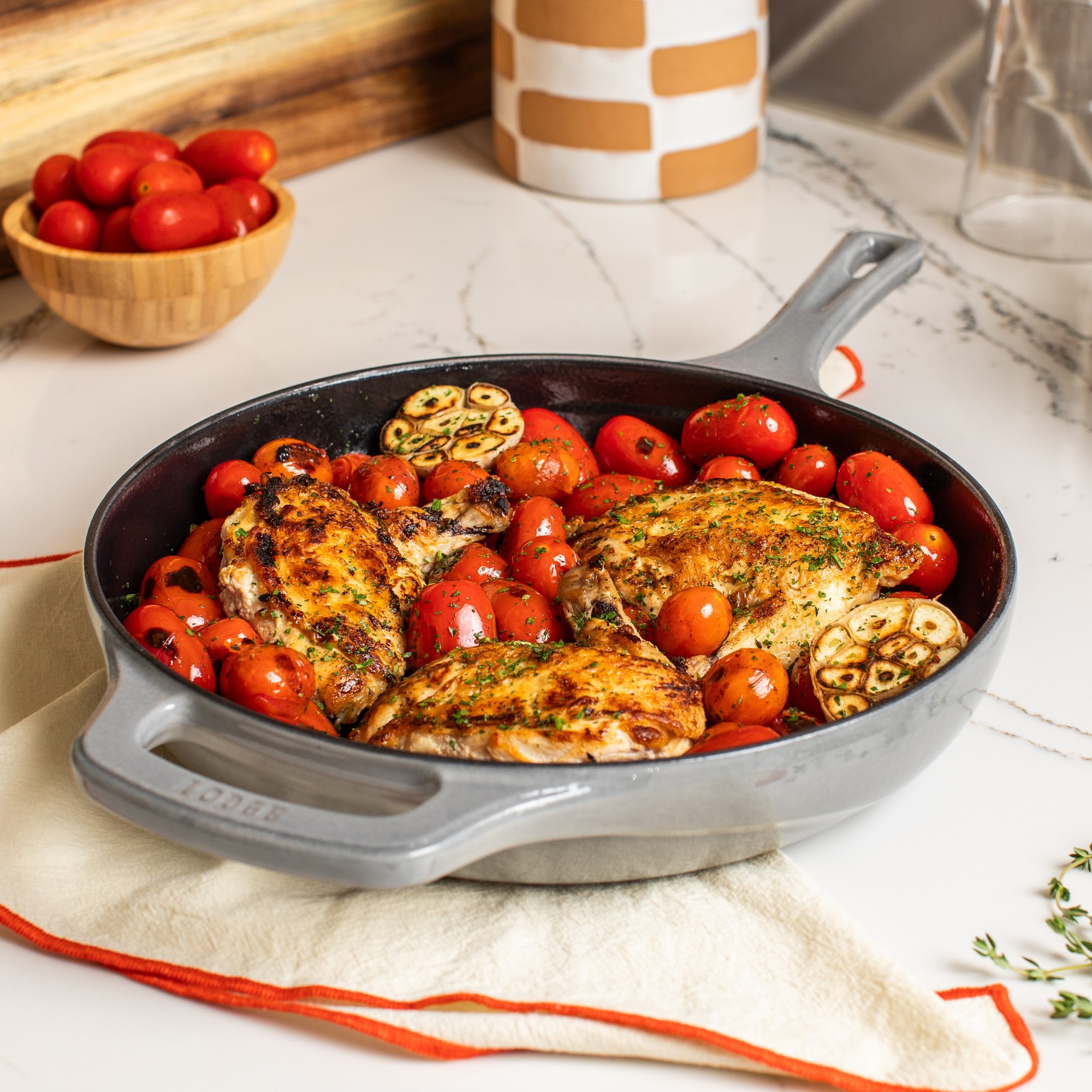 Lodge USA Enameled Cast Iron Skillet, 11