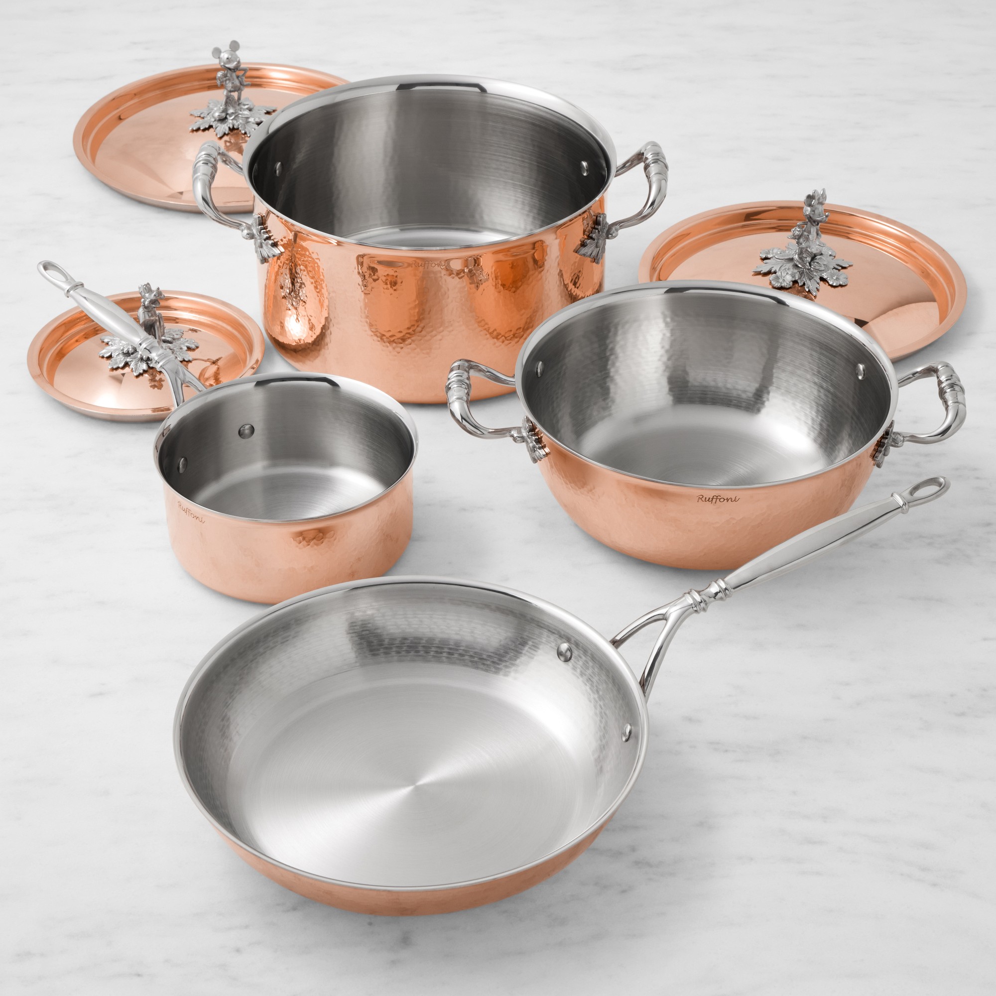 Ruffoni Opus Cupra Disney© Hammered Copper 7-Piece Cookware Set