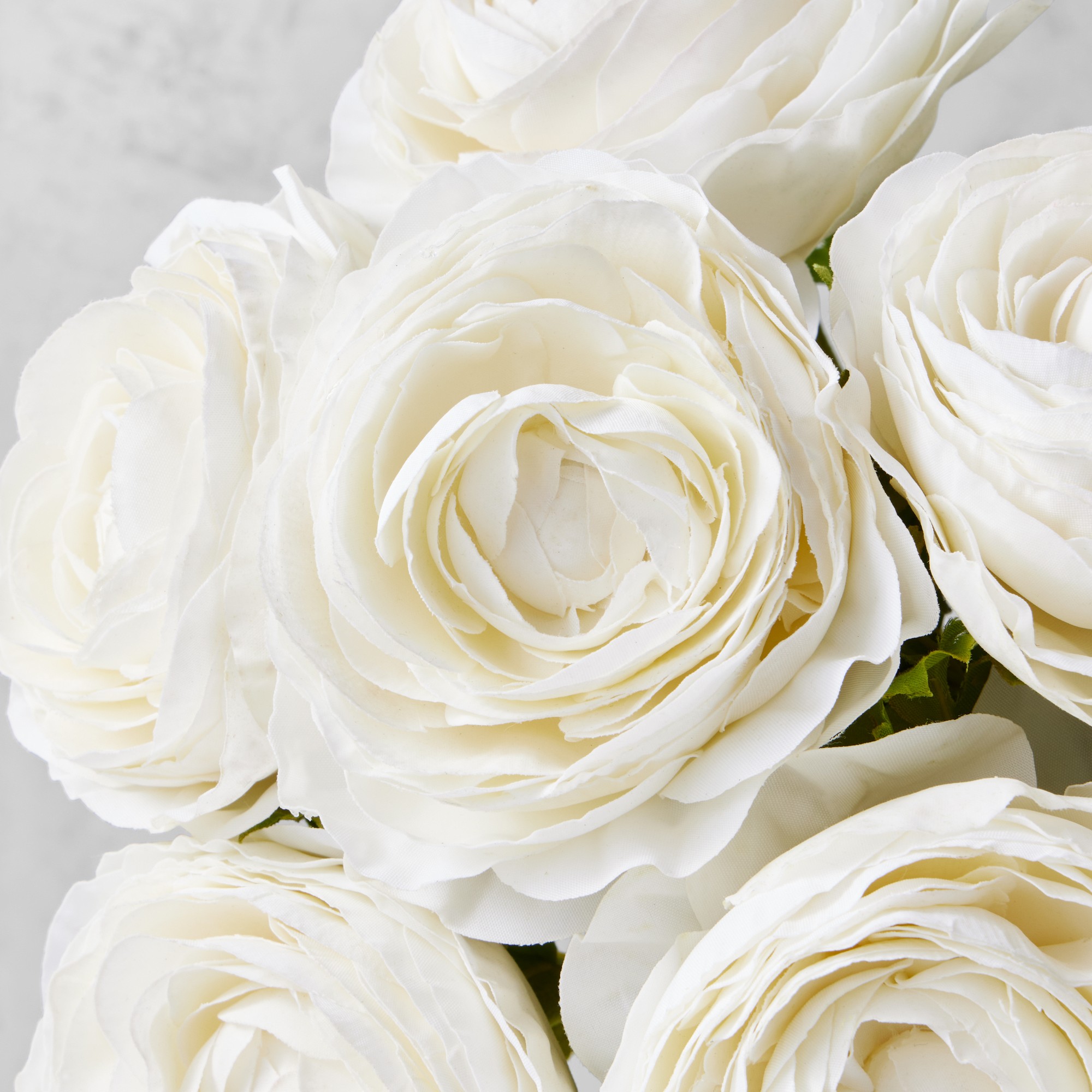 Jeff Leatham x Williams Sonoma Real Touch Faux White Ranunculus Stems, Set of 12