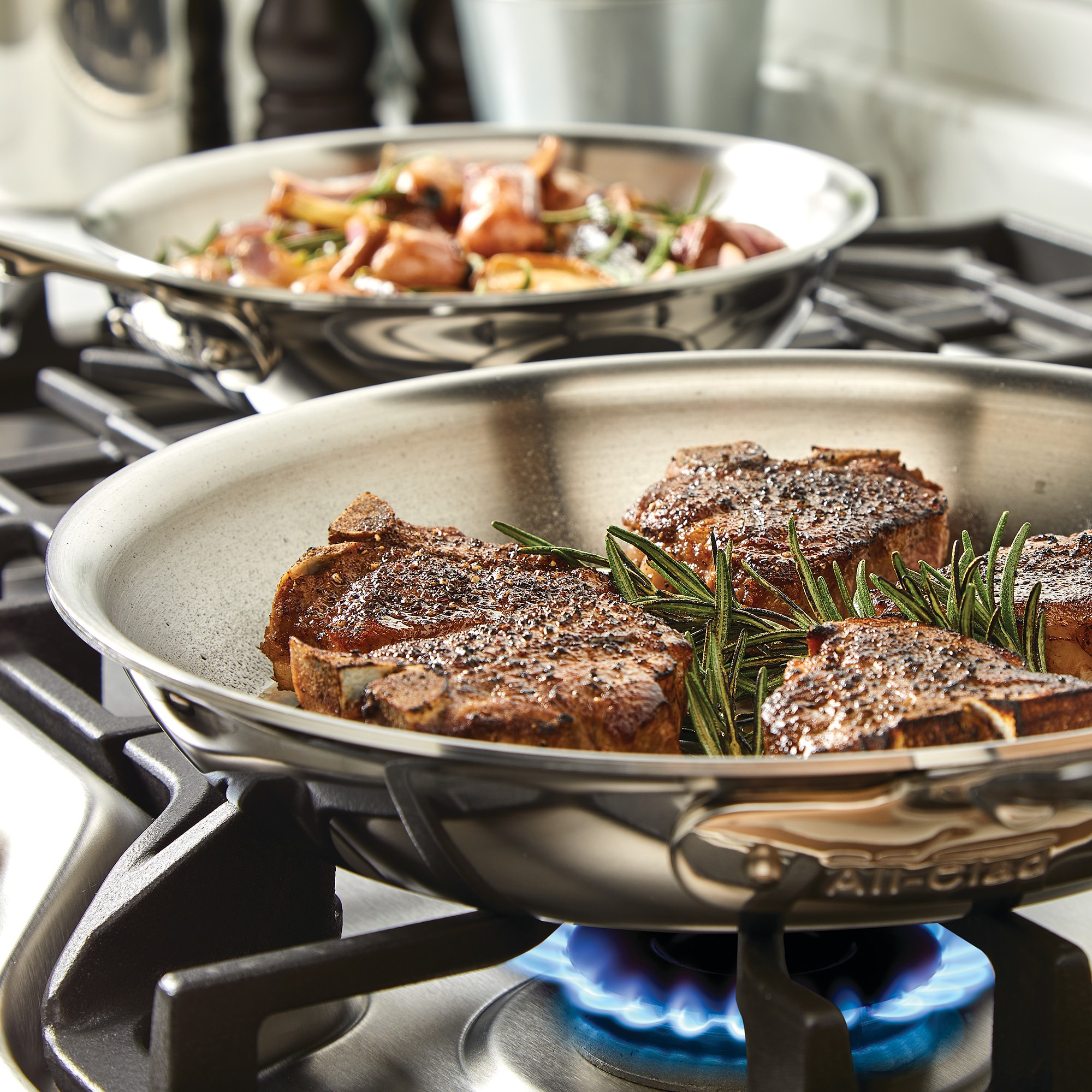 All-Clad D5® Stainless-Steel Deep Skillet Set