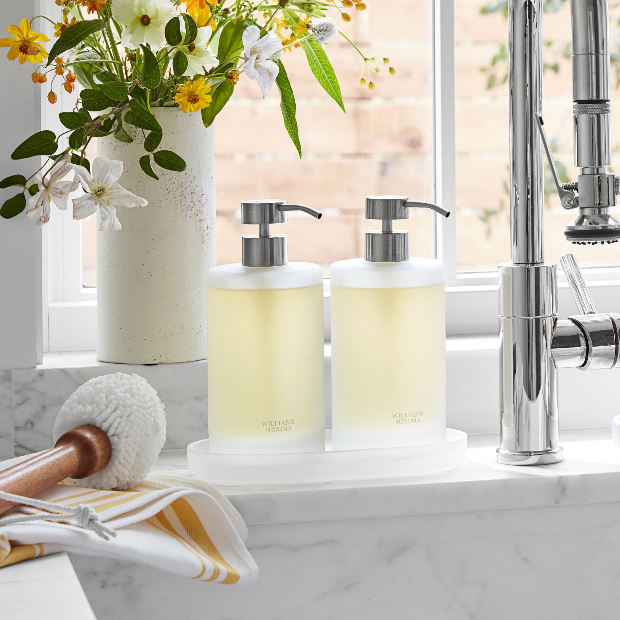 Hold Everything Frosted Glass Soap & Lotion Dispenser, 16oz.