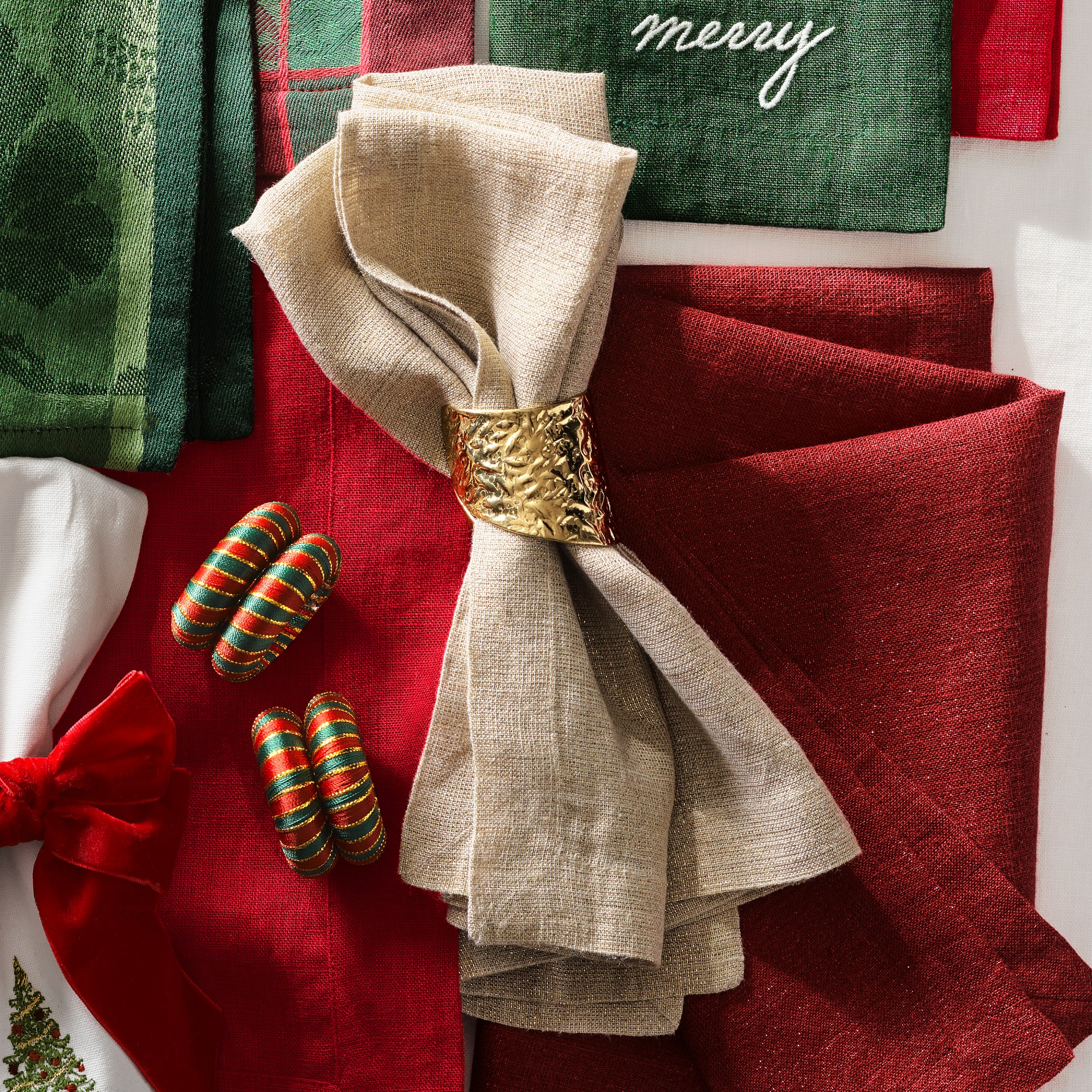 Hammered Cuff Napkin Rings, Set of 4