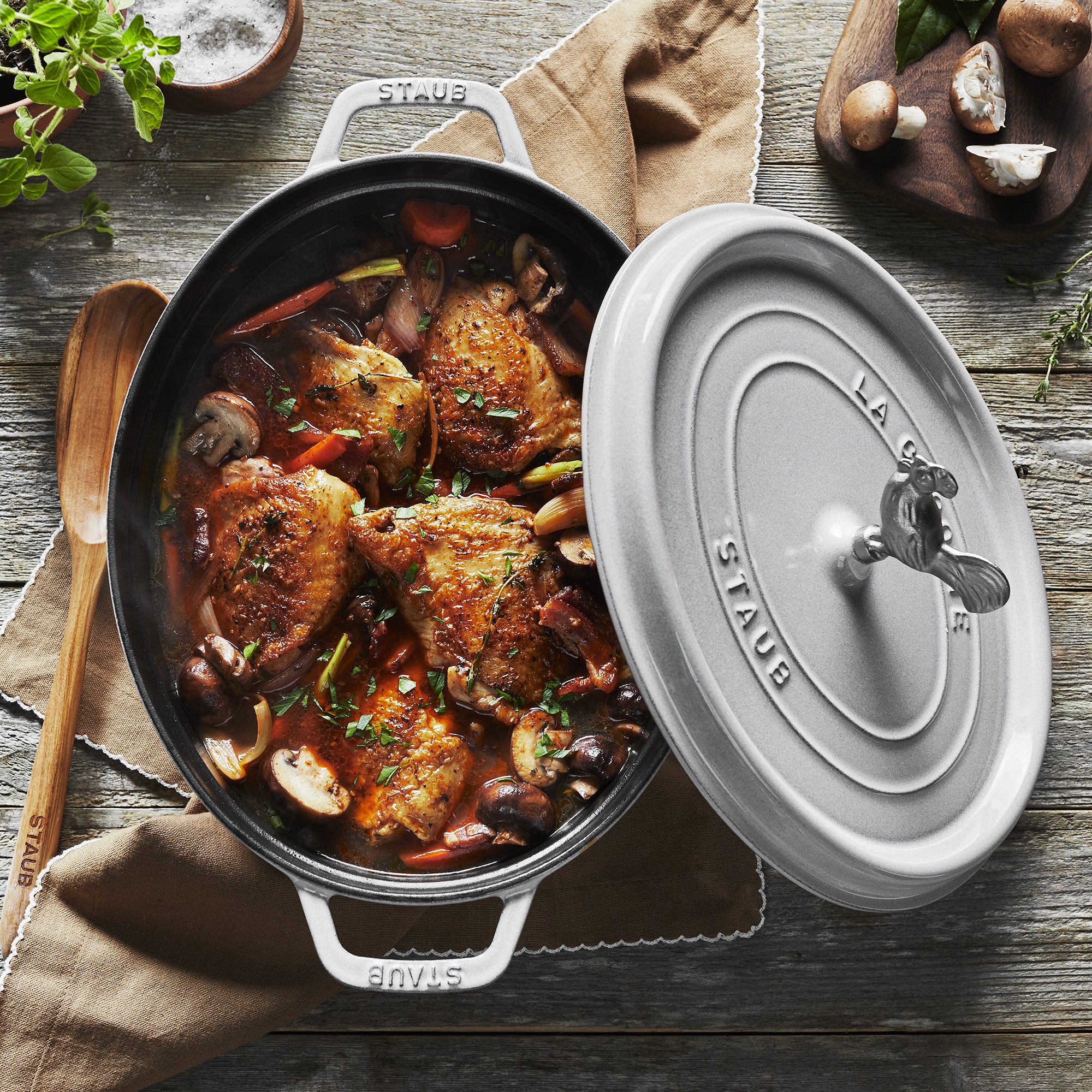 Staub Enameled Cast Iron Oval Dutch Oven