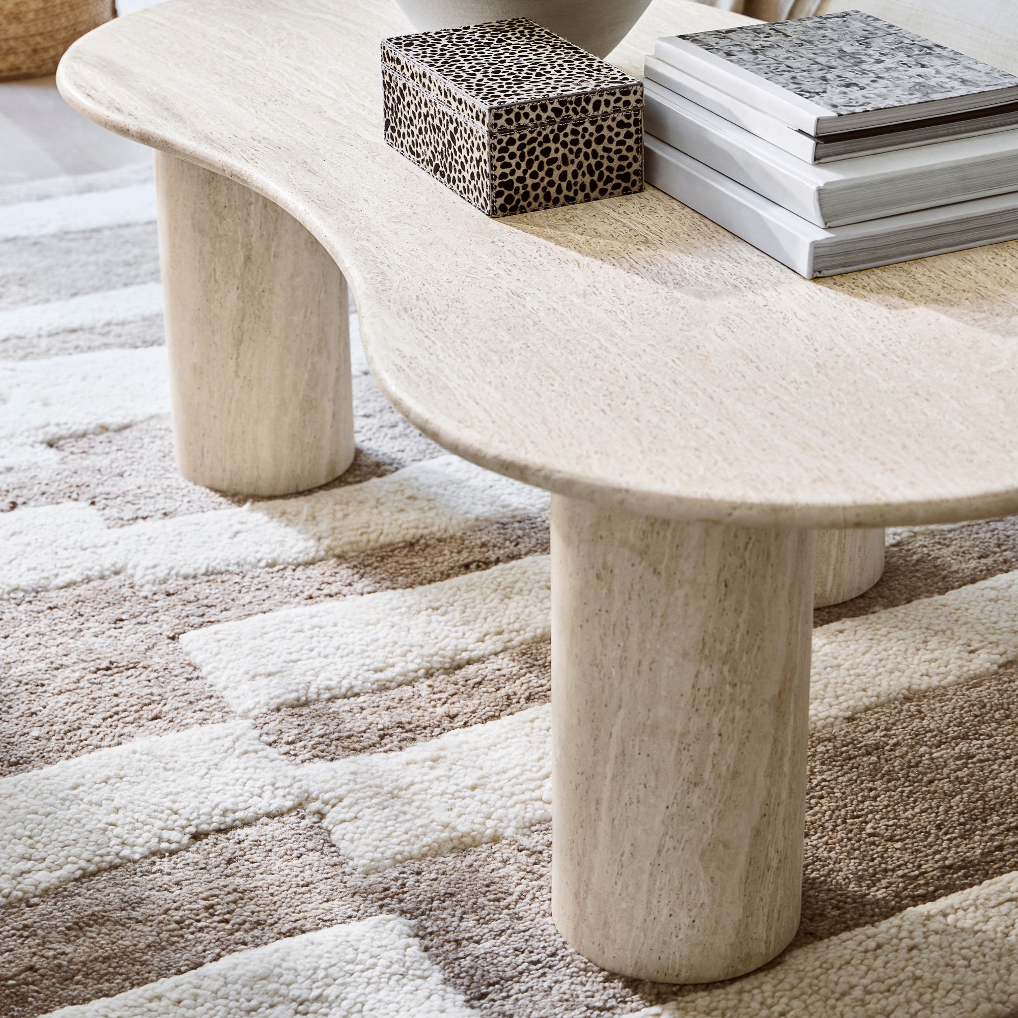 Marina Travertine Sculptural Coffee Table (55)