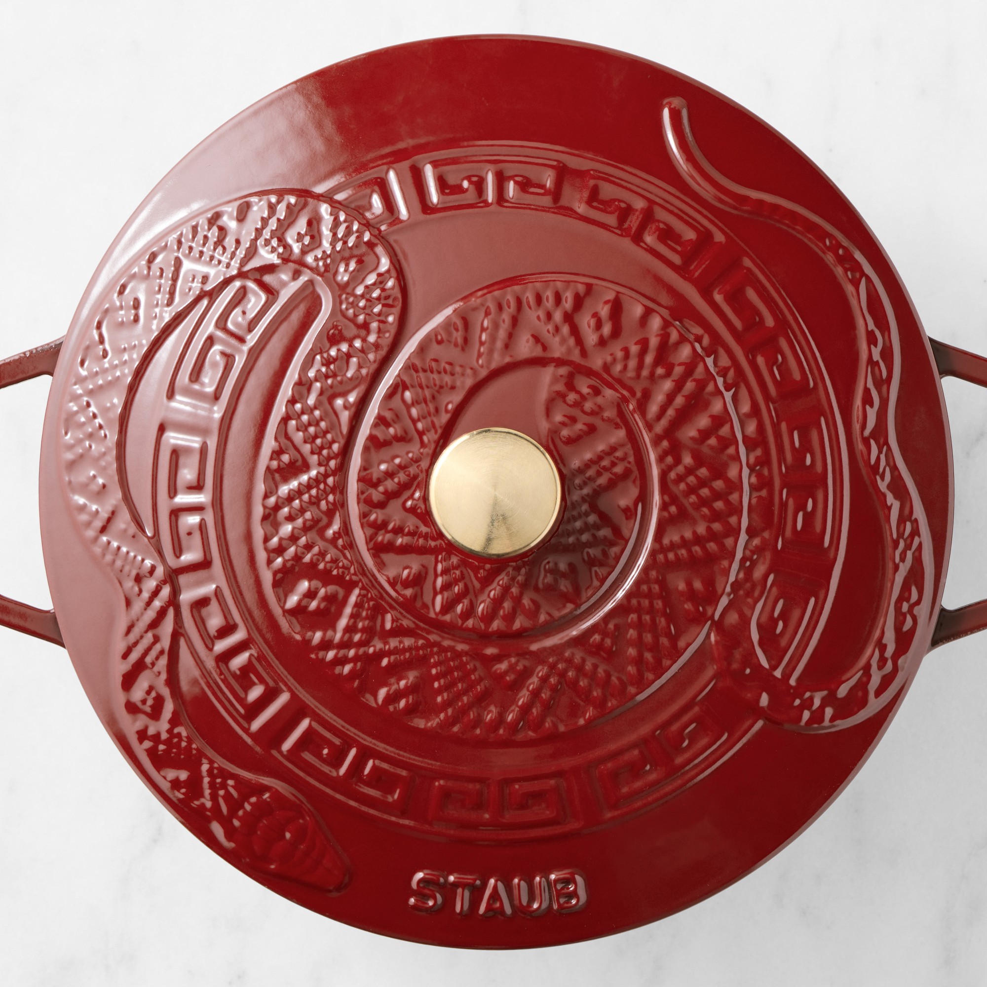 Staub Enameled Cast Iron Essential French Oven with Snake Lid, 5-Qt.