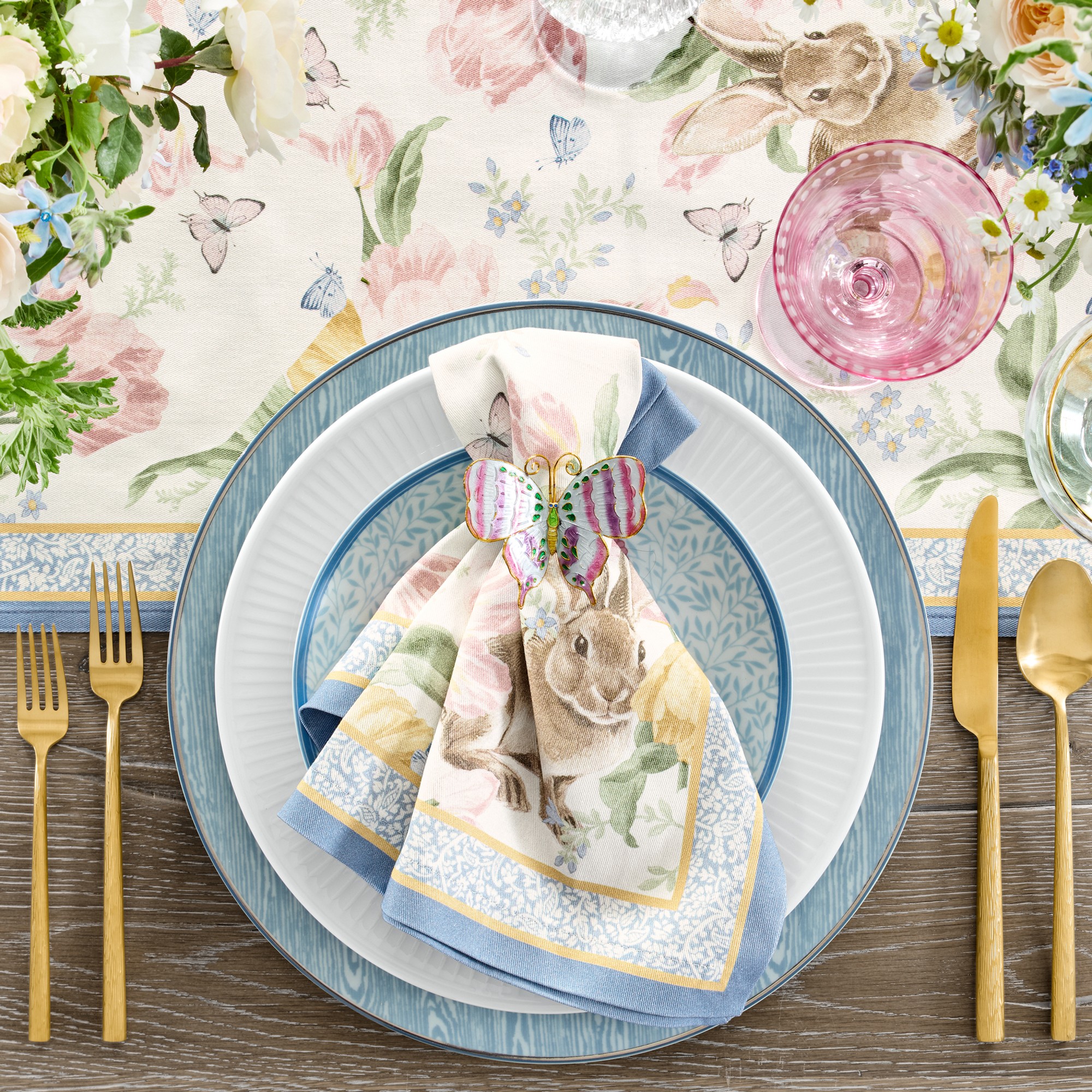 Garden Flowers Napkins, Set of 4