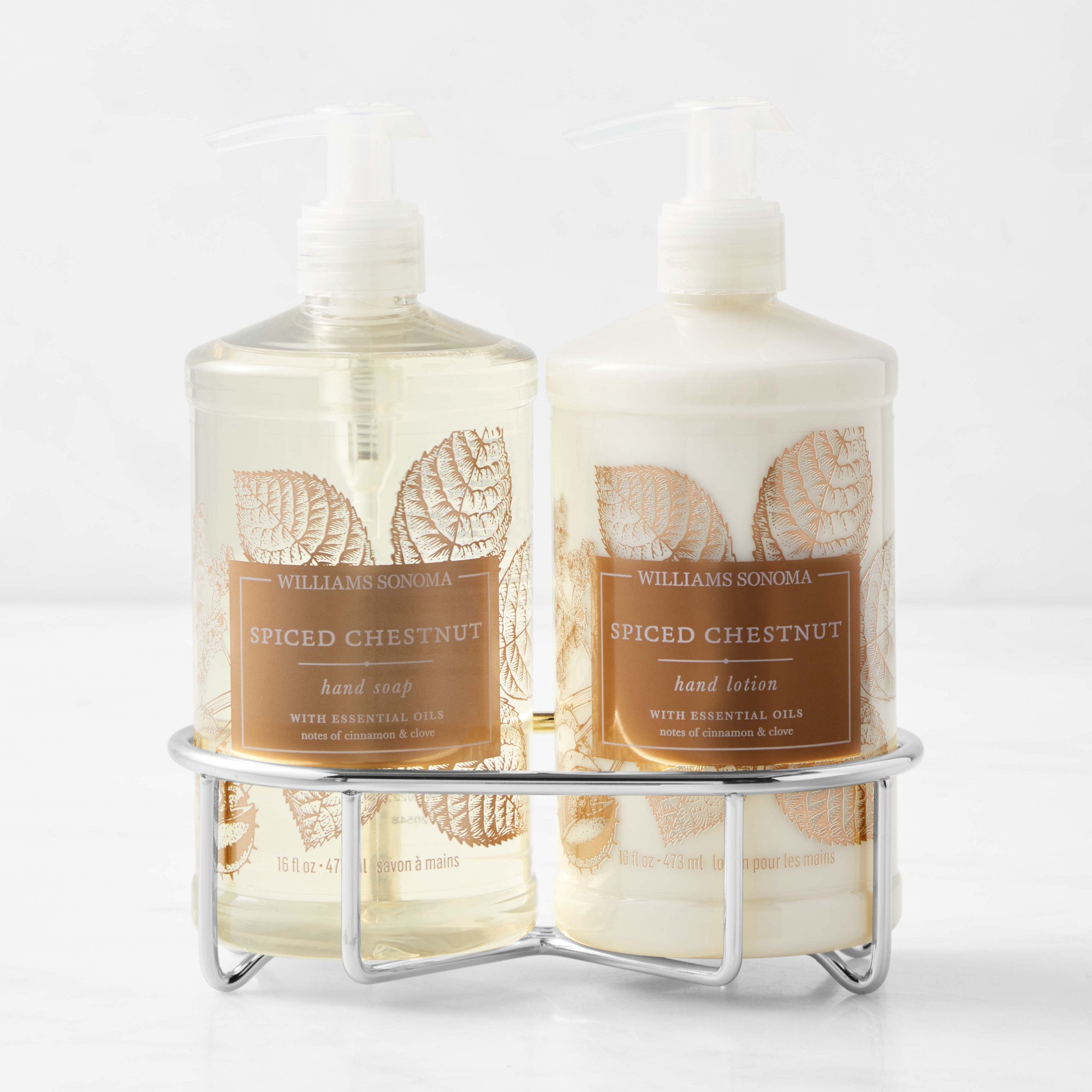 Williams Sonoma Spiced Chestnut Hand Soap & Hand Lotion 3-Piece Set