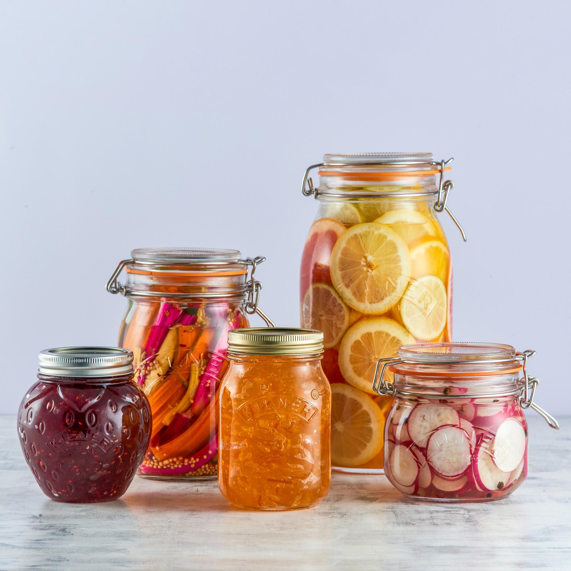 Kilner Round Clip Top Jar, 68oz, Set of 3