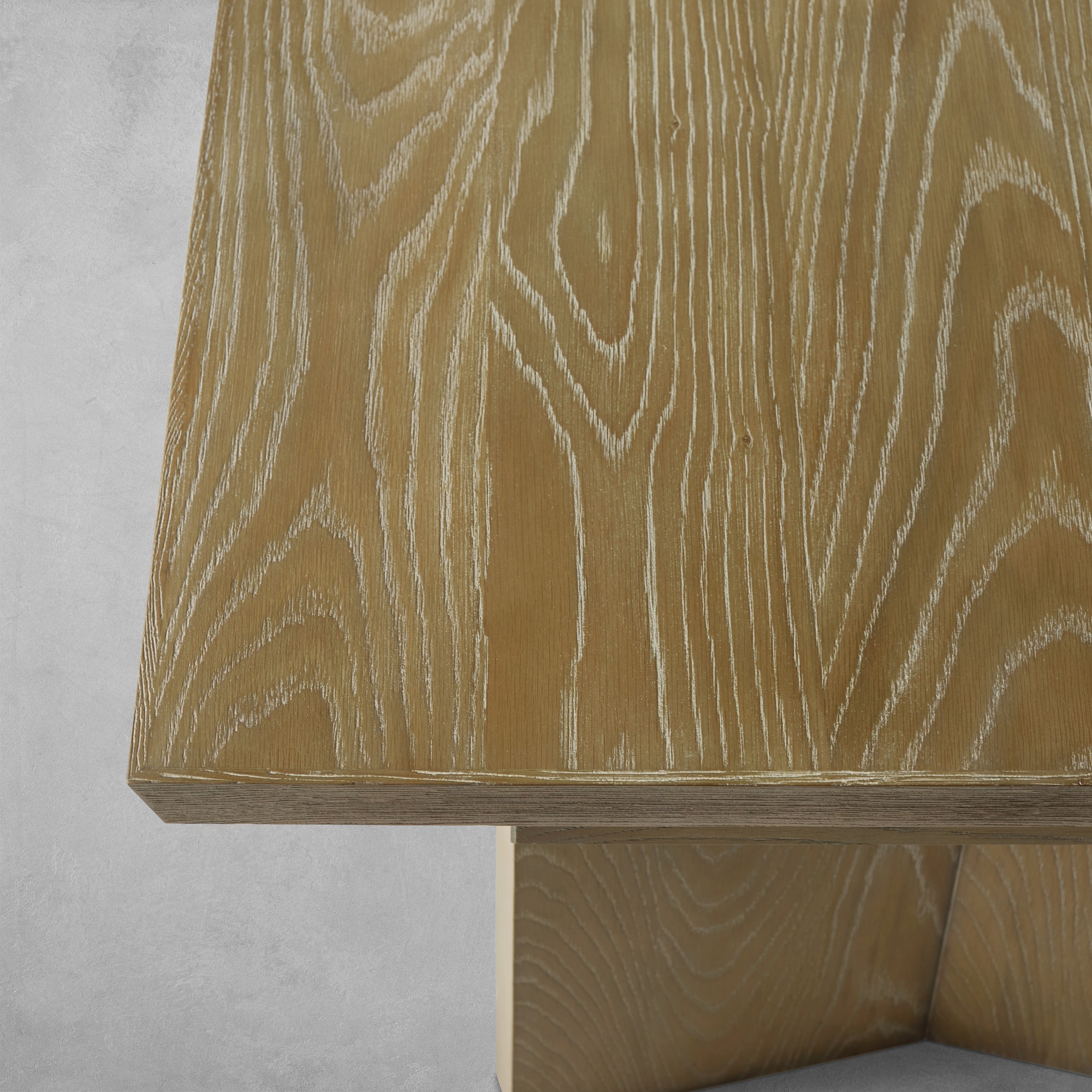 Knife Edge Extendable Rectangular Dining Table, Cerused Heritage Gray (96-132)