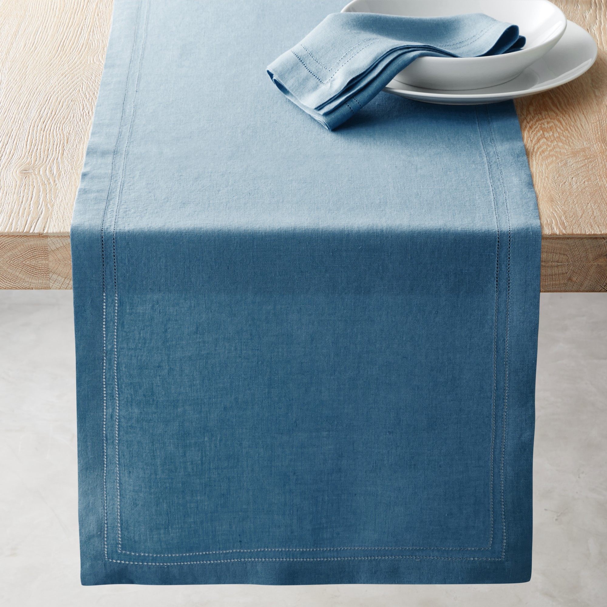 Linen Double Hemstitch Table Runner