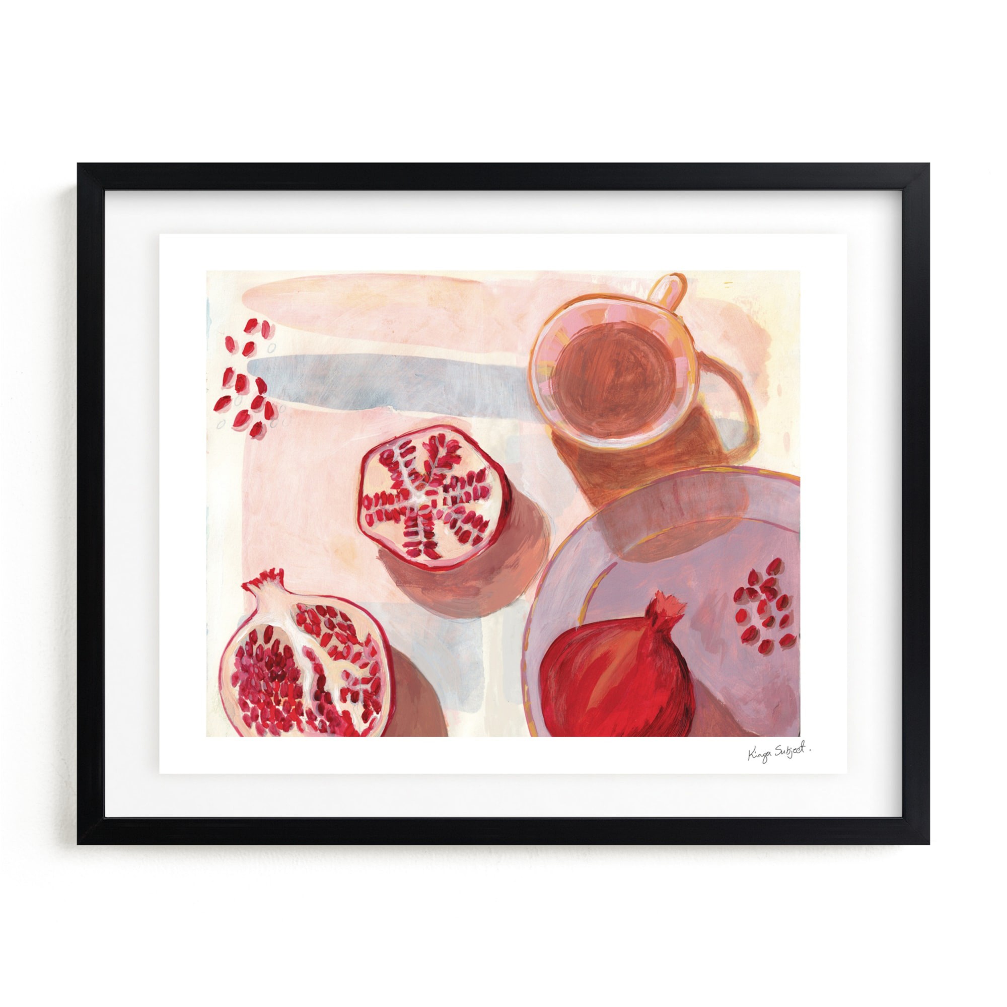 Pomegranate Flatlay Study Limited Edition Kitchen Art by Minted