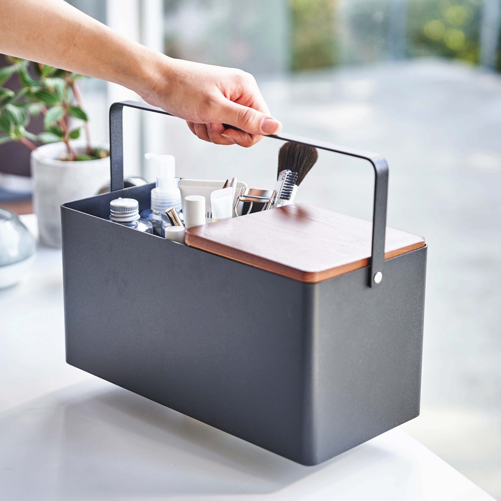 Yamazaki Home Makeup Organizer with Mirror