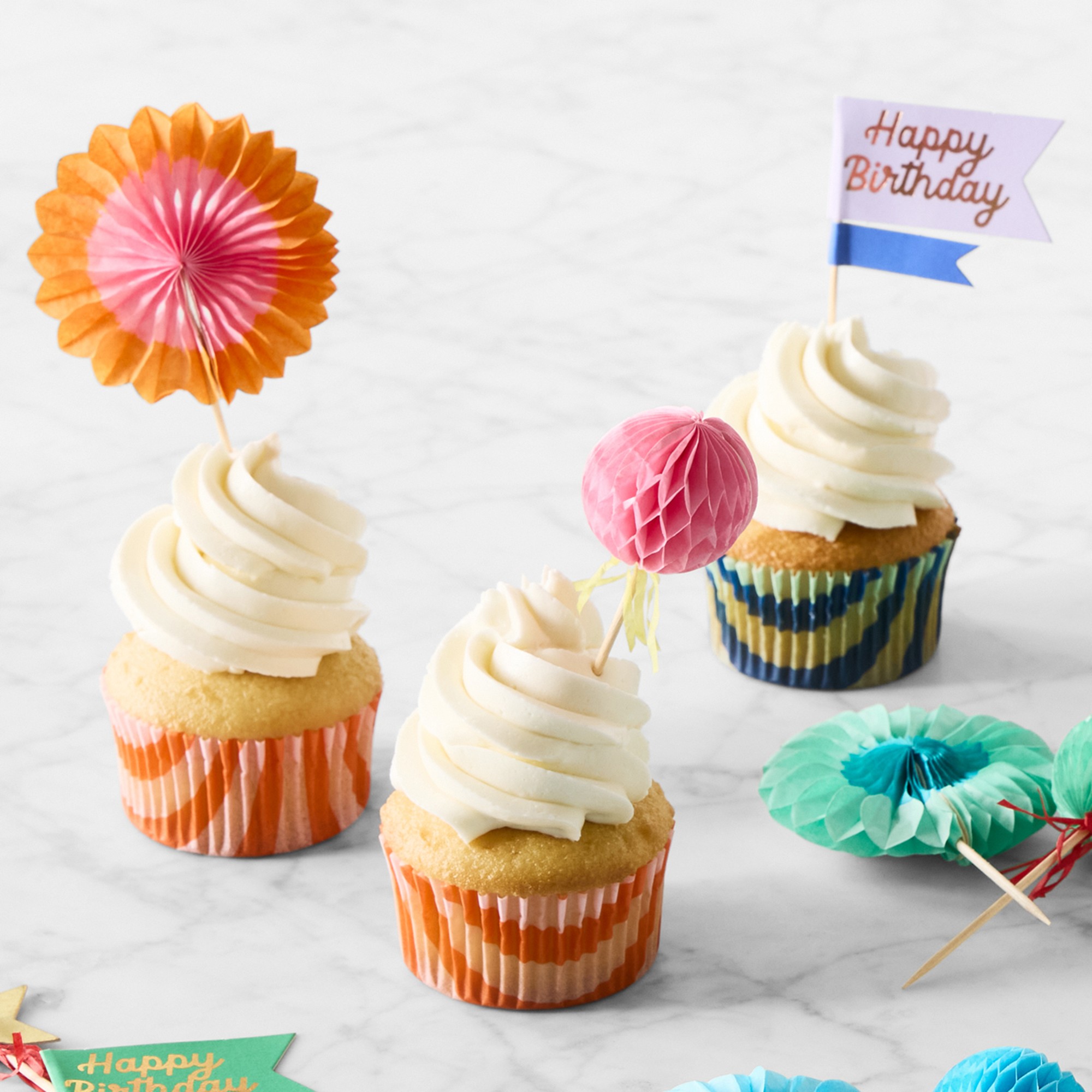 Meri Meri Birthday Stripe Party Cupcake Decorating Kit