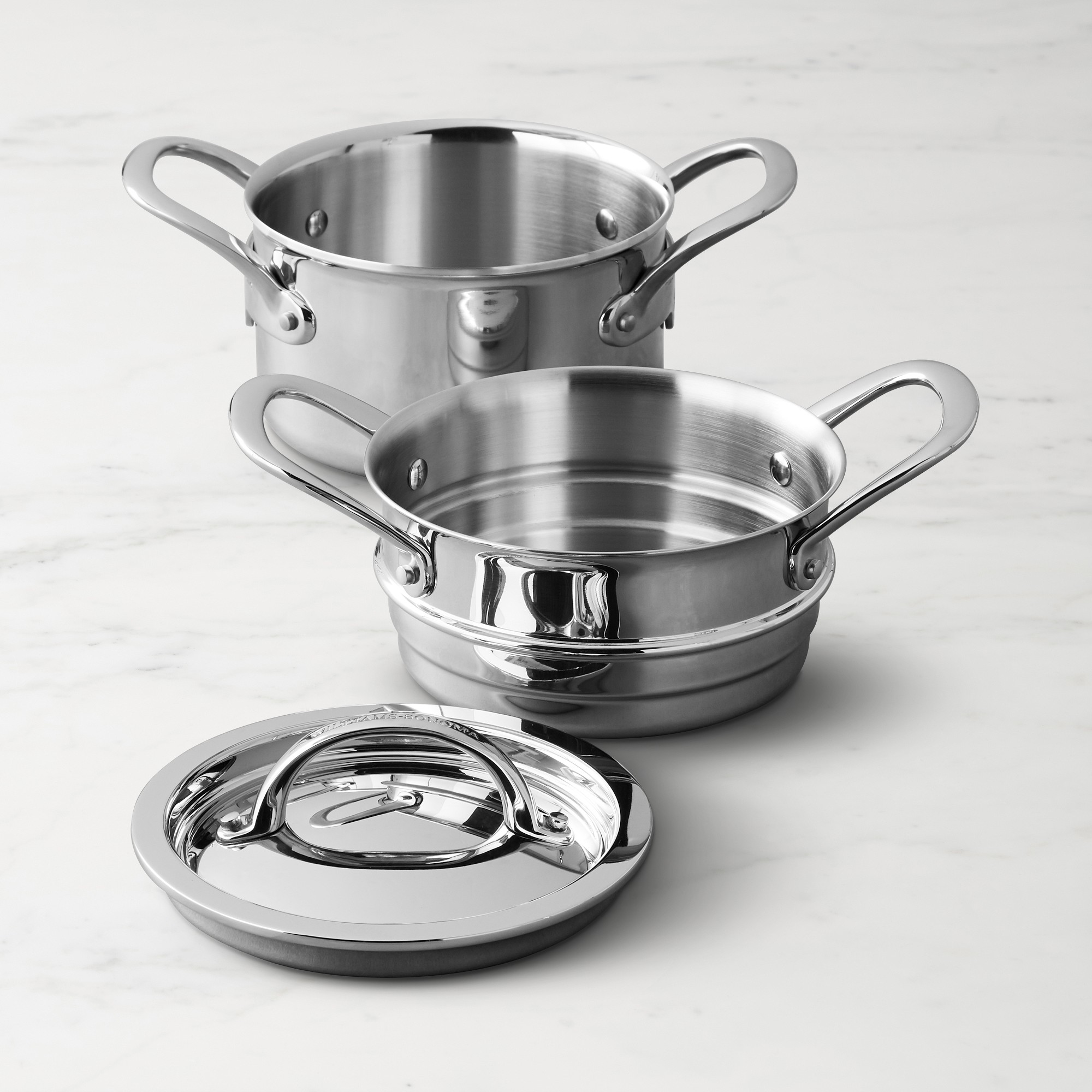 Williams Sonoma Signature Thermo-Clad Stainless-Steel Double Boiler, 2-Qt.
