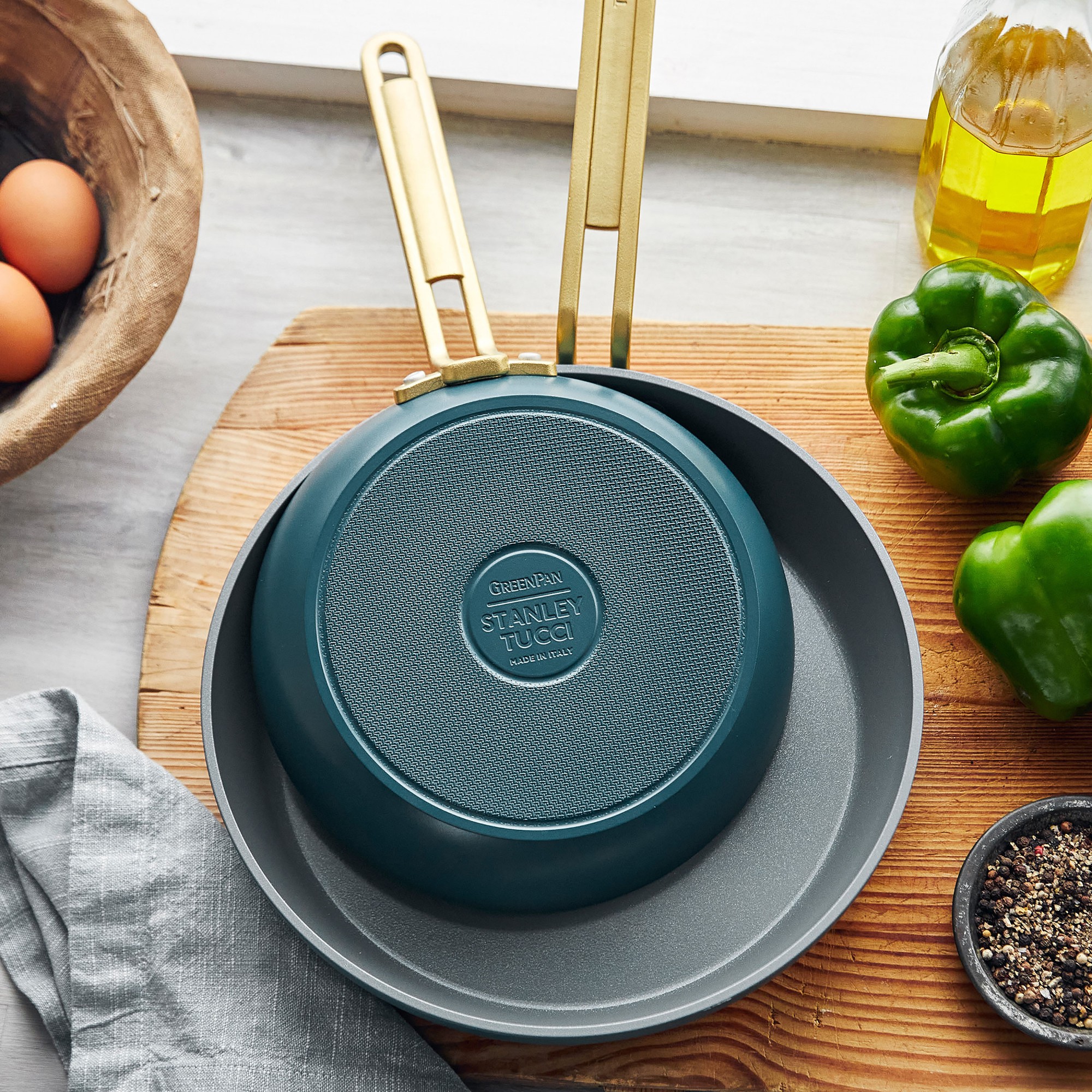 GreenPan™ Stanley Tucci™ Ceramic Nonstick Fry Pan Set, 8 & 10