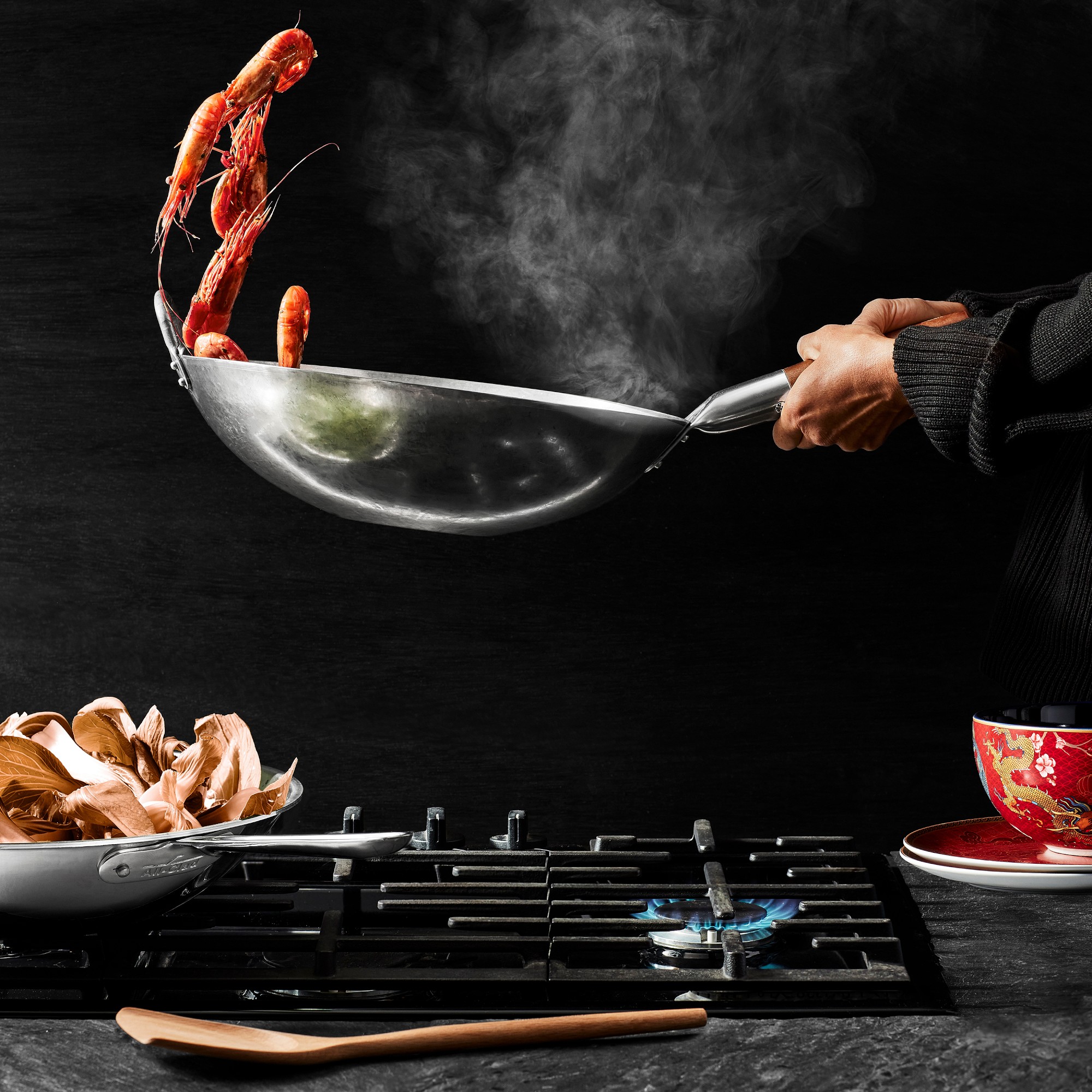 Williams Sonoma Traditional Carbon Steel Flat-Bottom Wok, 14