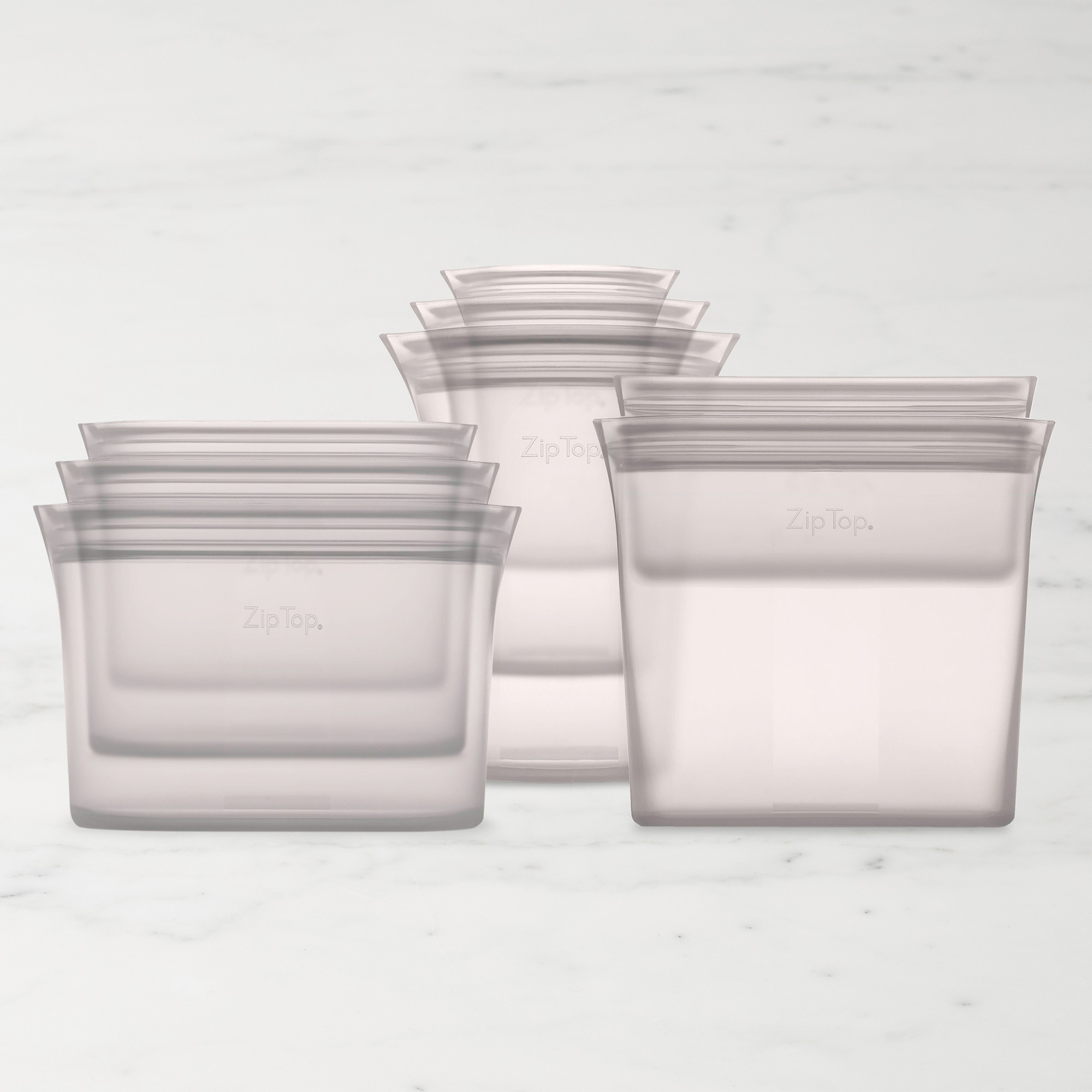 Zip Top 8-Piece Reusable Silicone Food Storage Set