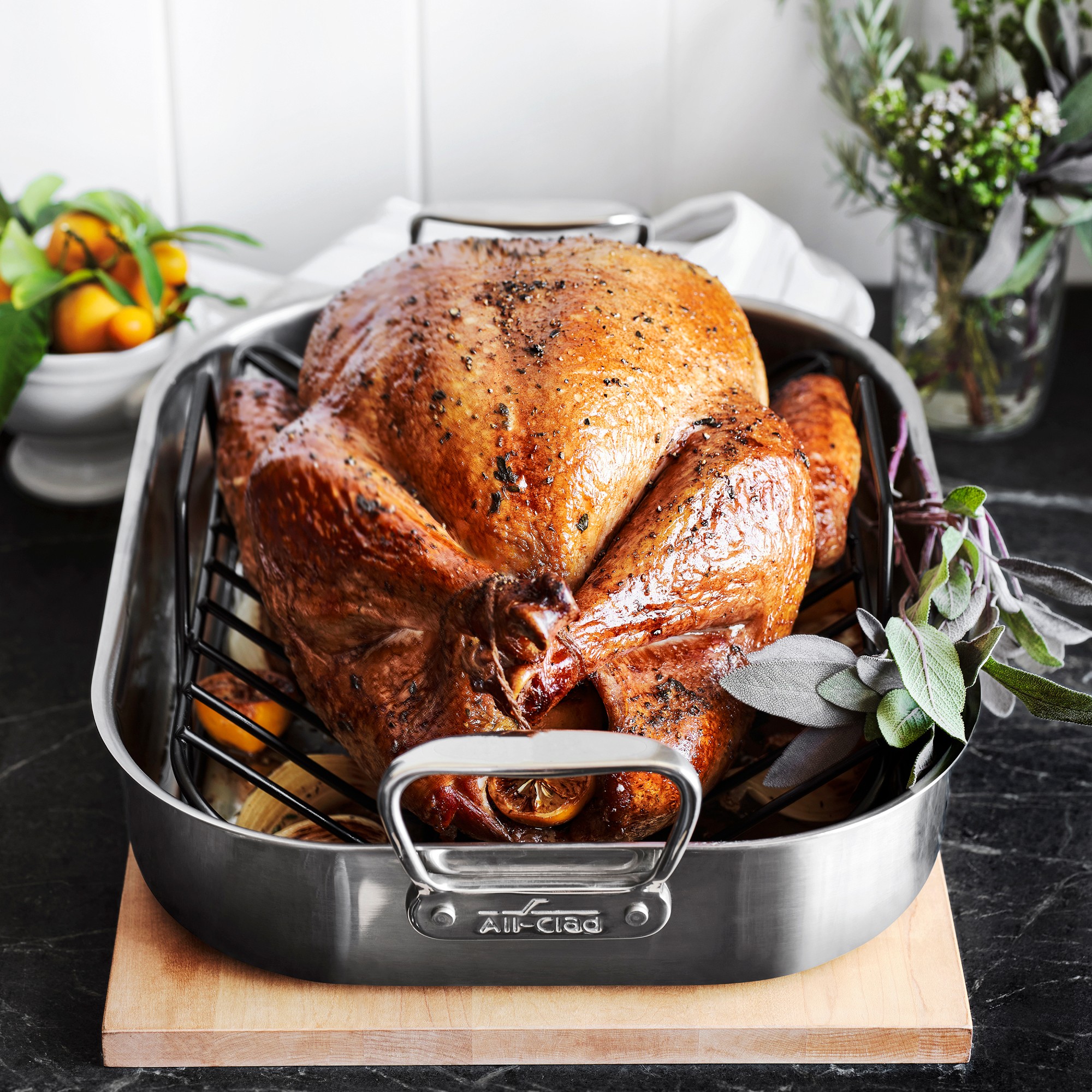 All-Clad Stainless-Steel Roasting Pan with Rack