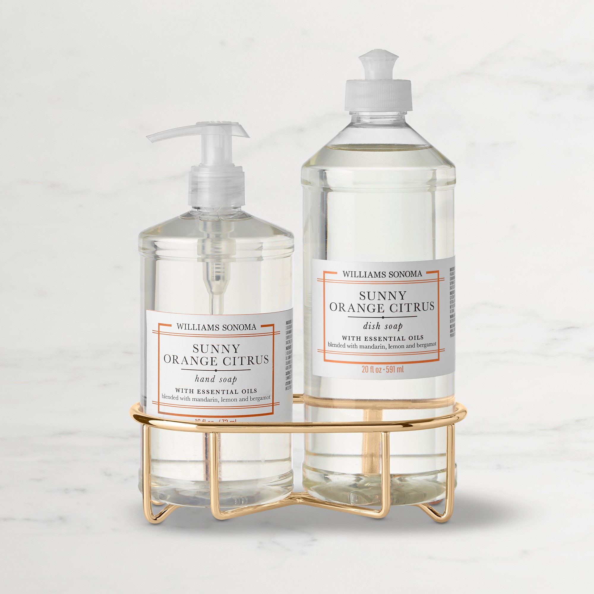 Williams Sonoma Sunny Orange Citrus Hand Soap & Dish Soap 3-Piece Kitchen Set