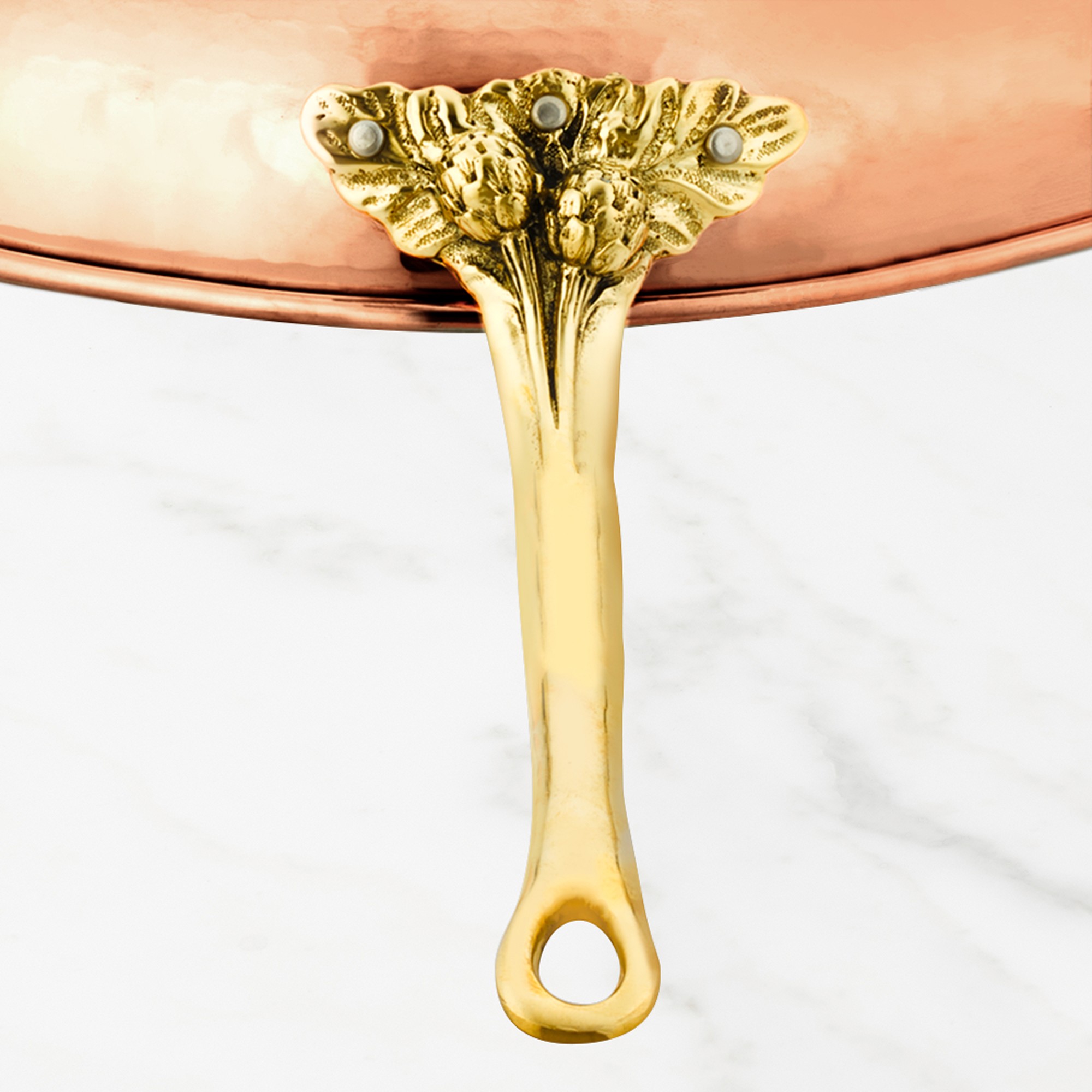 Ruffoni Historia Hammered Copper Fry Pan with Artichoke Handle, 11