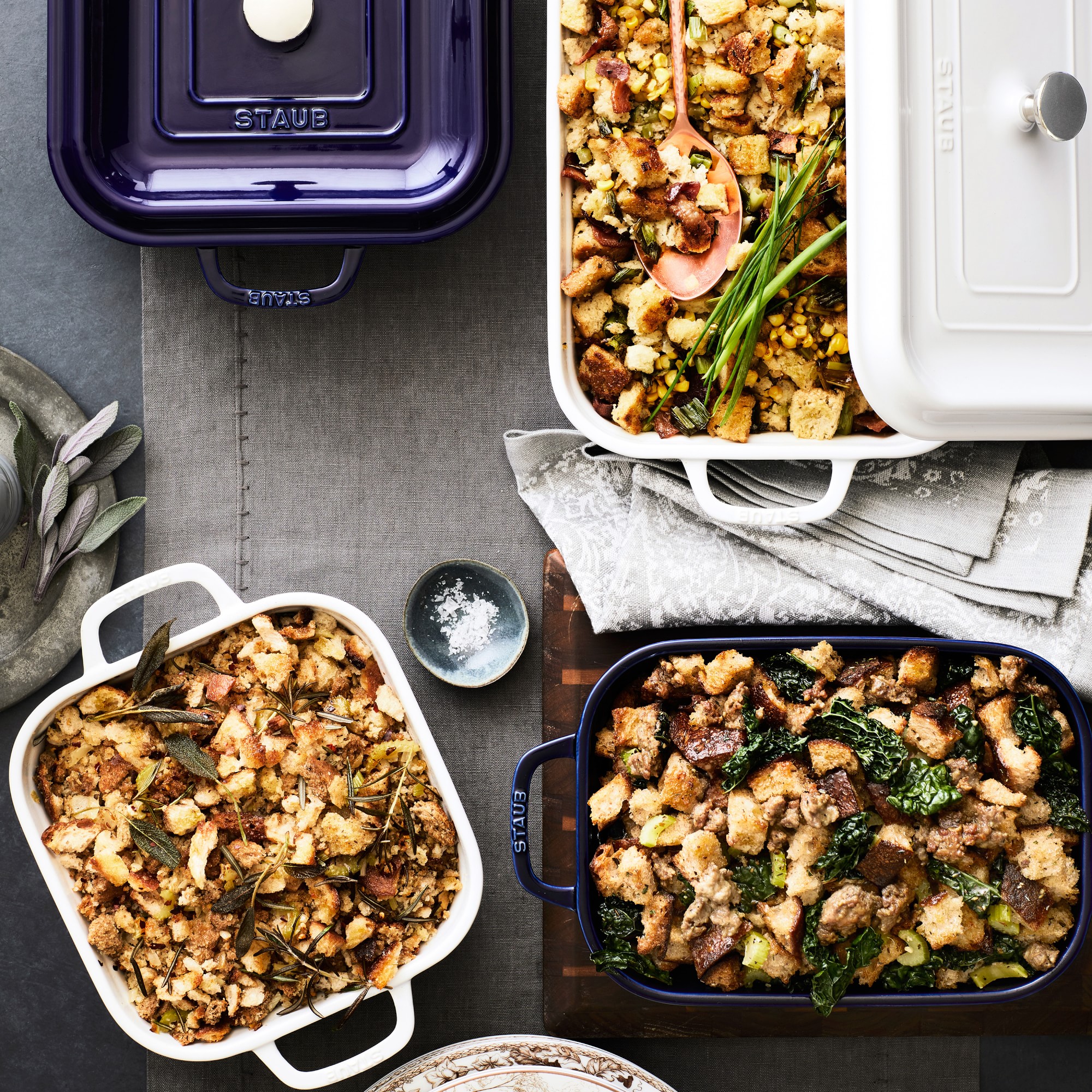 Staub Stoneware Square Covered Baker, 3.2-Qt.