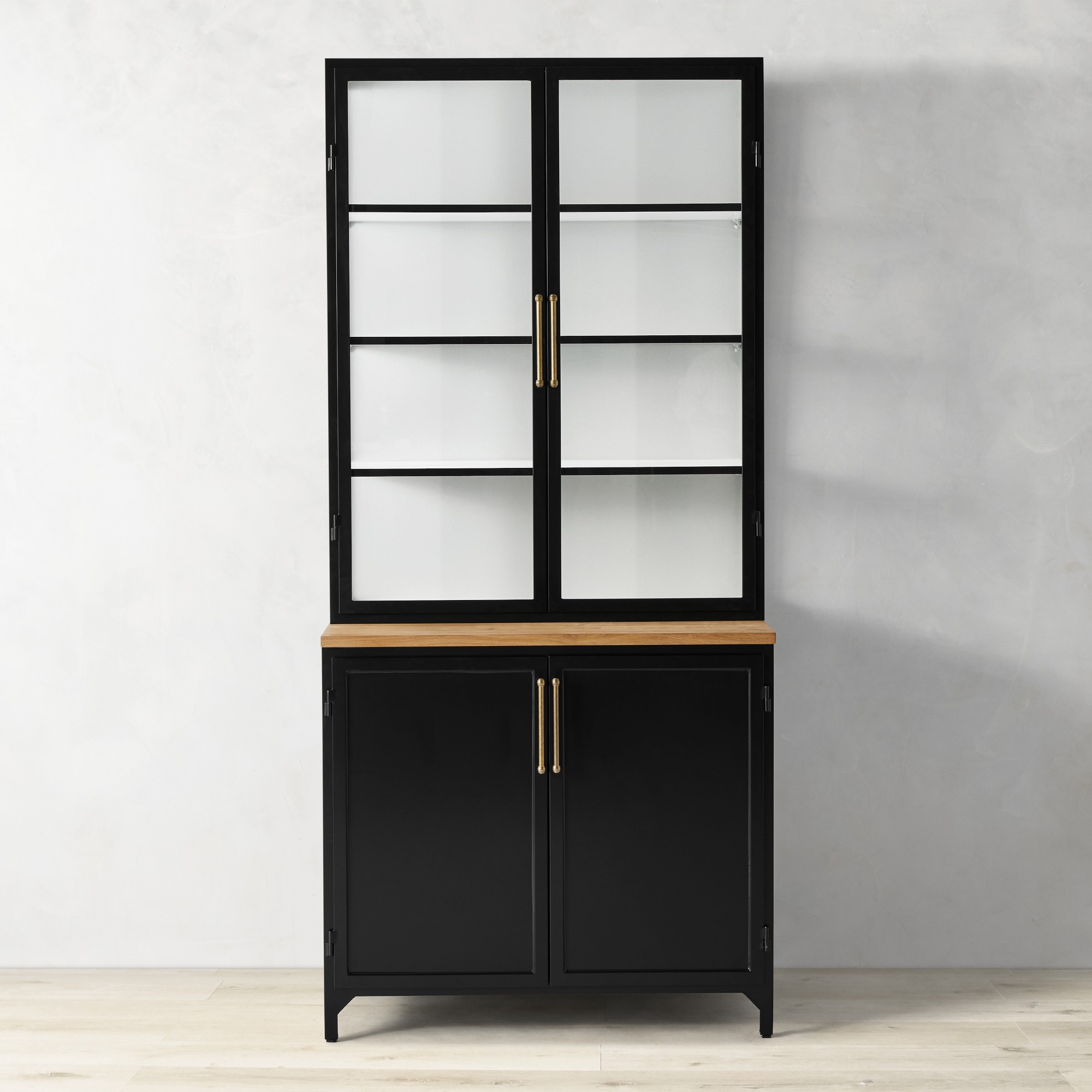 Colt 2- Door Glass Storage Cabinet with Counter (40)