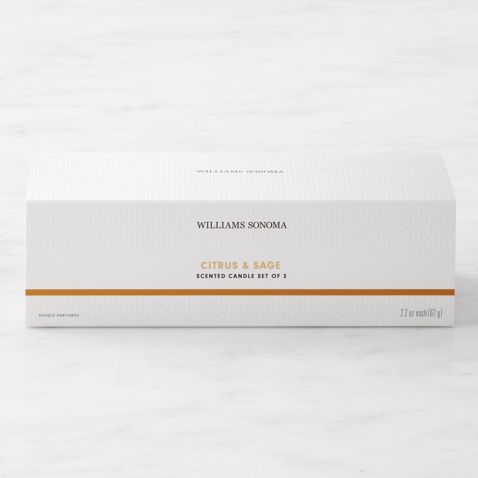 Home Fragrance Candles Set of 3, Citrus and Sage