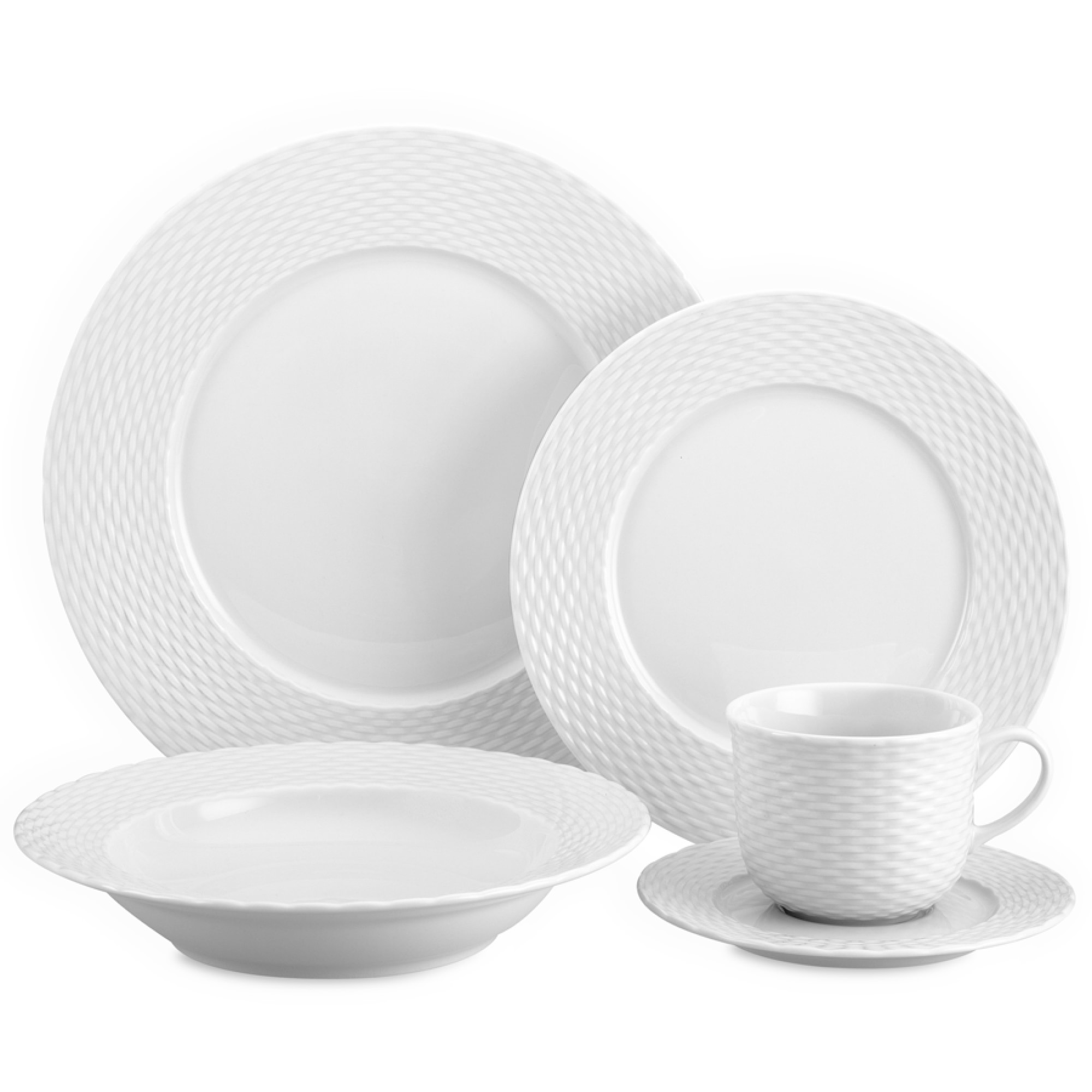 Pillivuyt Basketweave Porcelain Dinnerware Sets