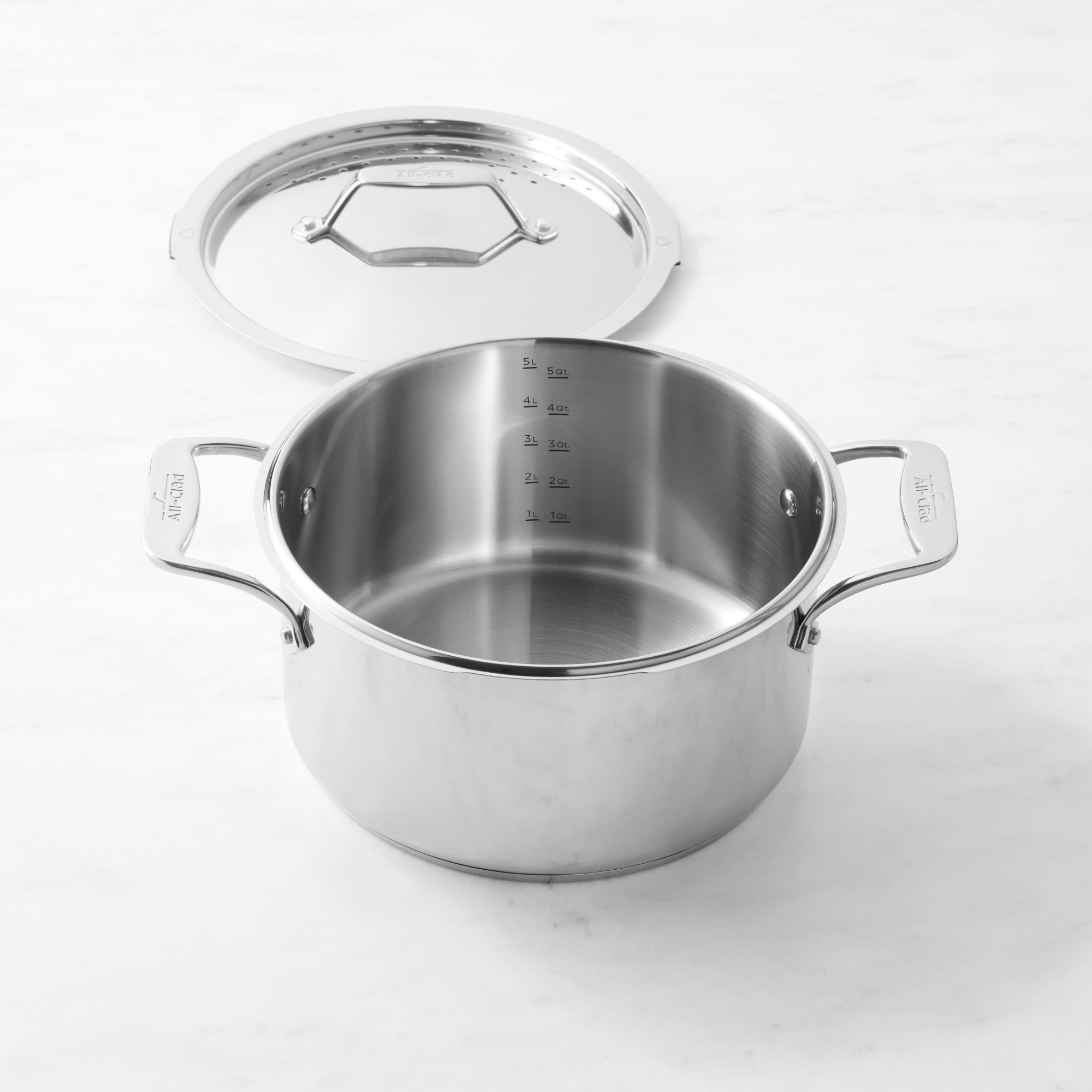 All-Clad Simply Strain Stainless-Steel Multipot with Strainer, 6-Qt.