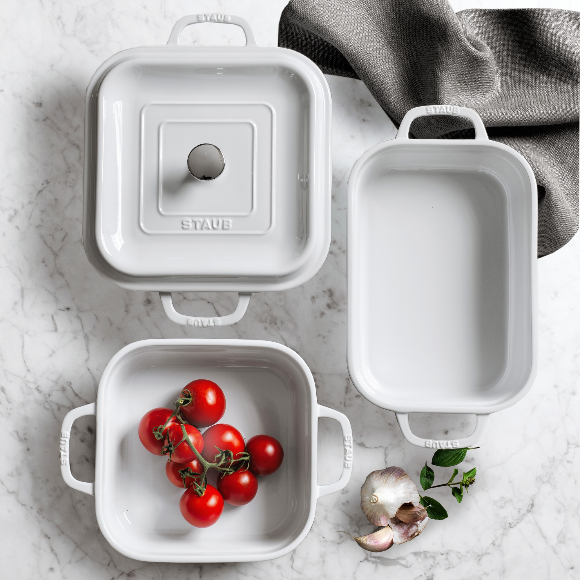 Staub Stoneware Square Covered Baker, 3.2-Qt.