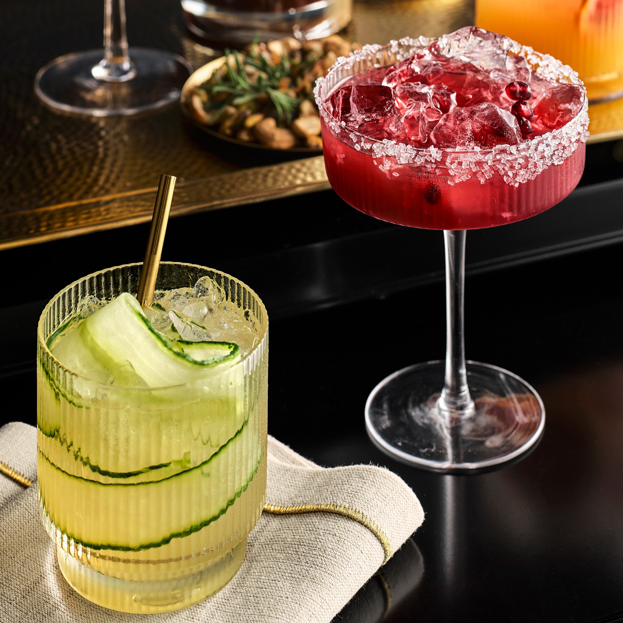 Modern Optic Coupe Glasses, Set of 4