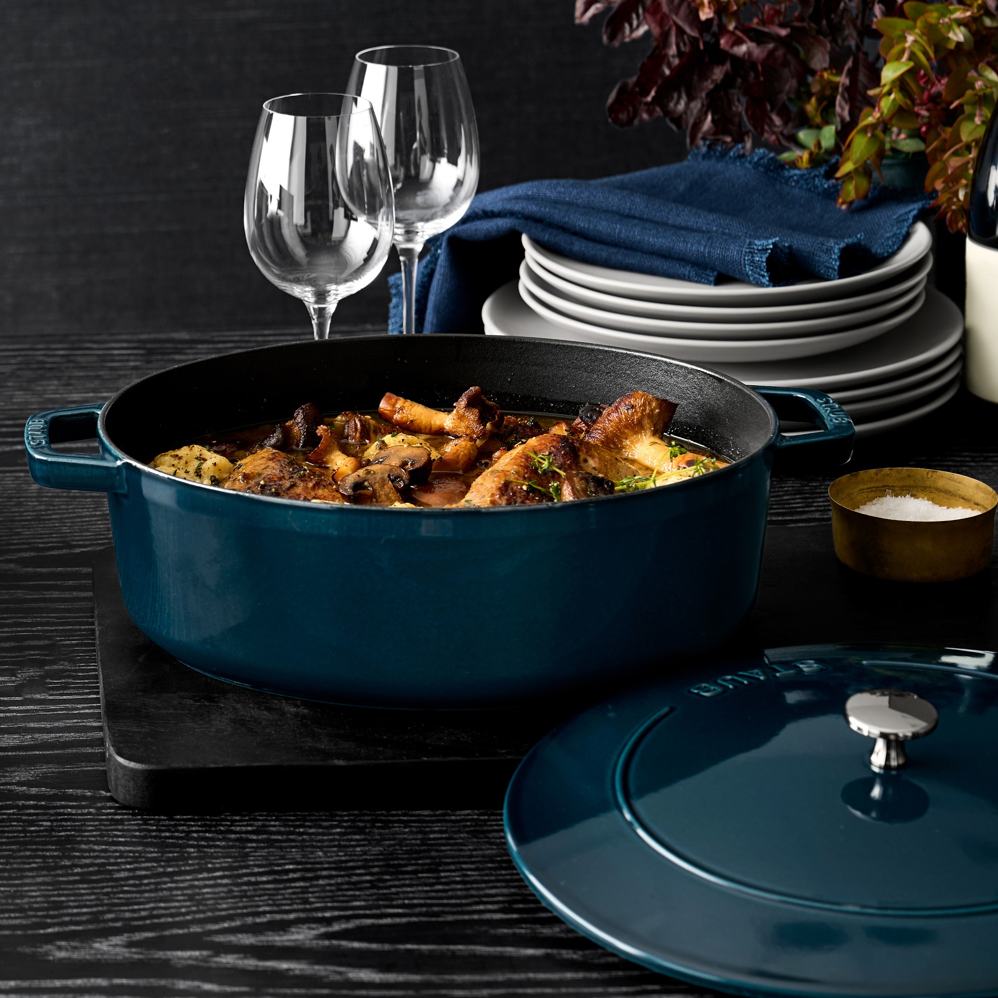 Staub Enameled Cast Iron Wide Oval Dutch Oven, 6 1/4-Qt.