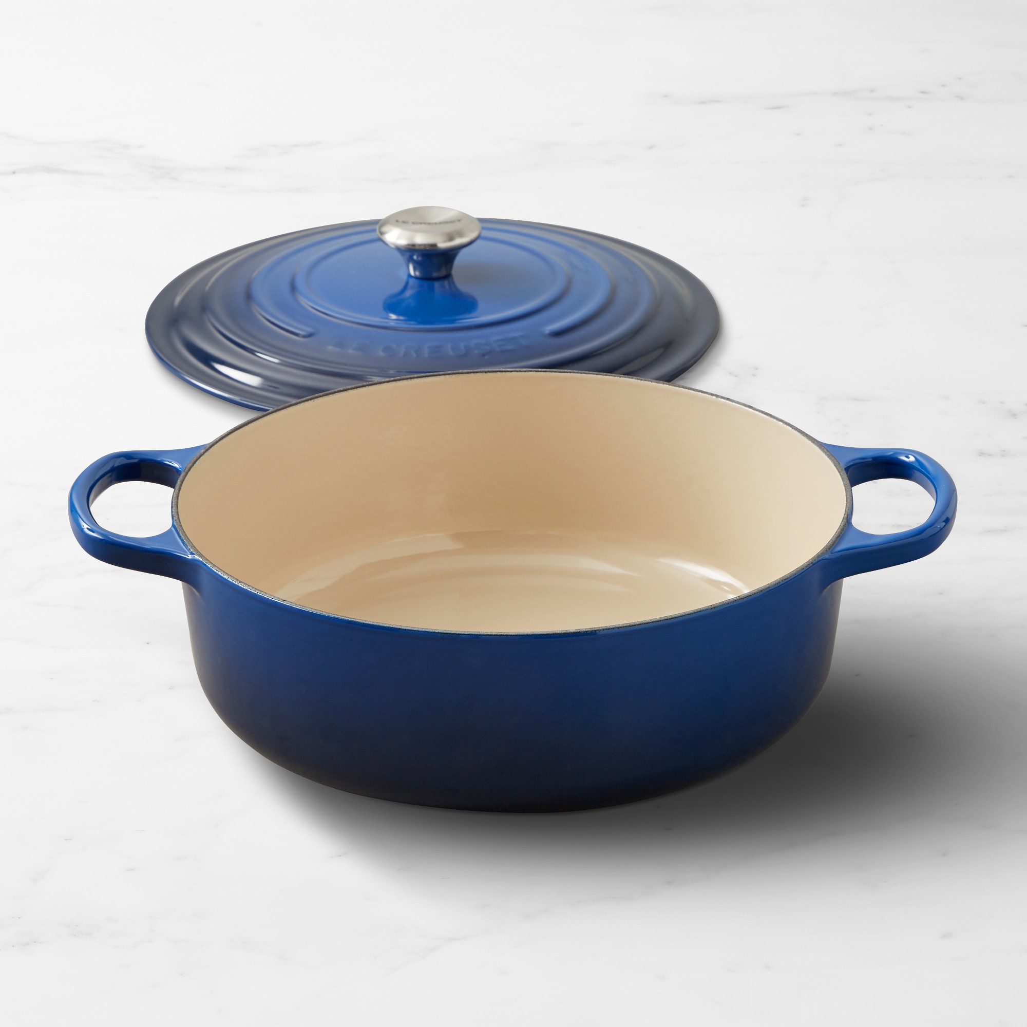 Le Creuset Signature Enameled Cast Iron Round Wide Dutch Oven, 6 3/4-Qt.