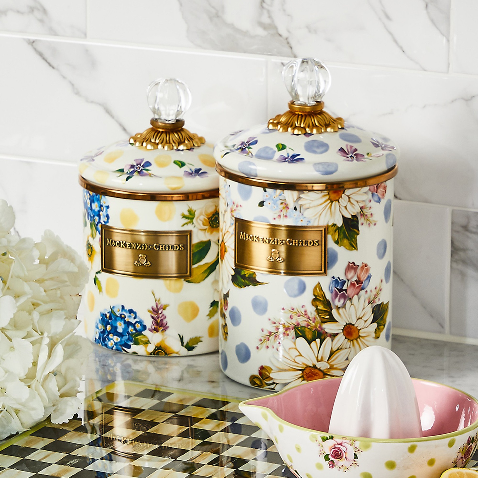 Mackenzie-Childs Wildflowers Enamel Canister