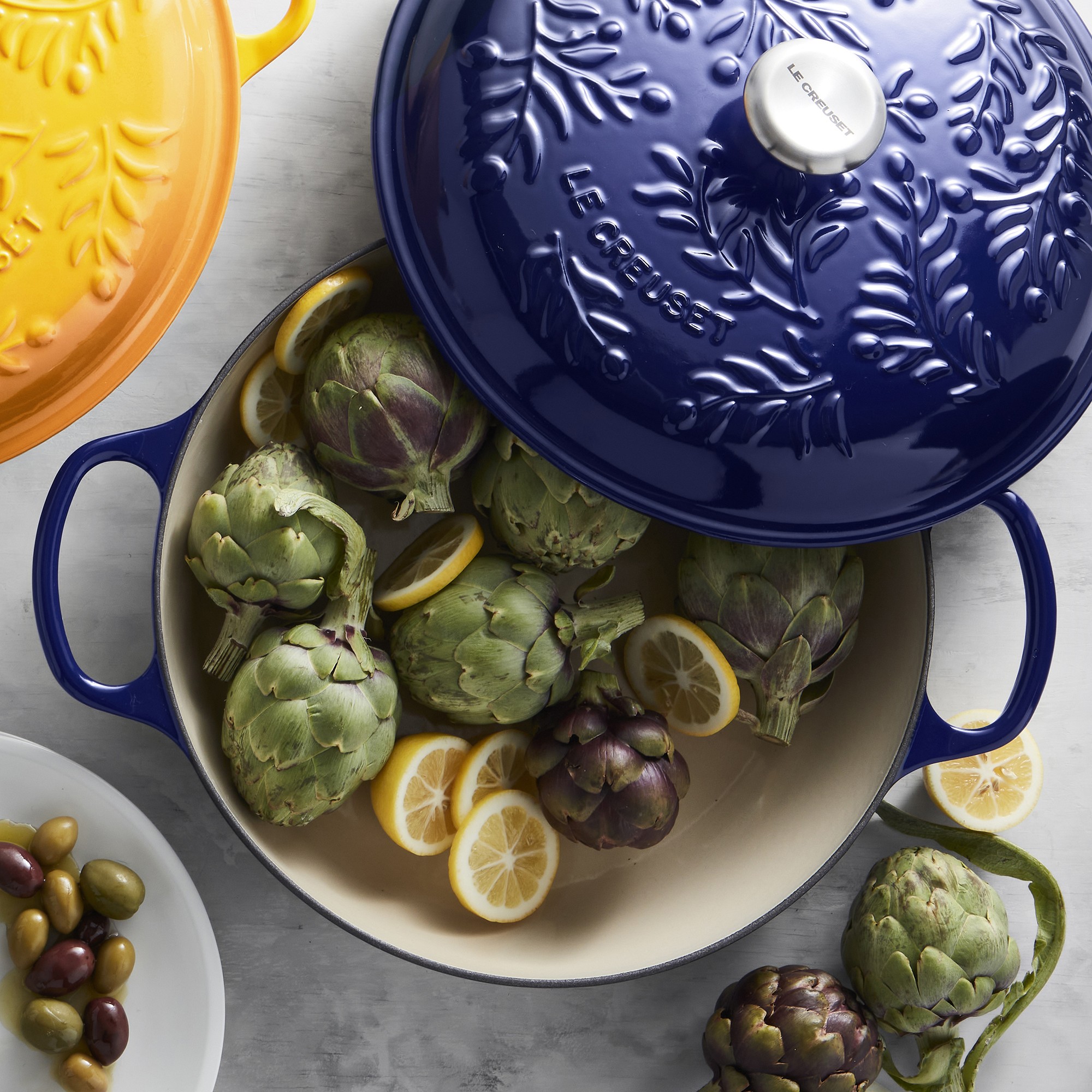 Le Creuset Enameled Cast Iron Olive Branch Braiser, 3 1/2-Qt.