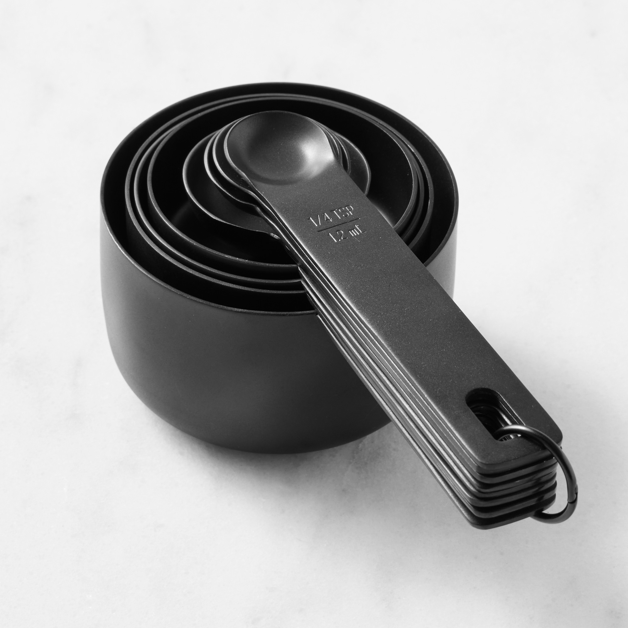 Williams Sonoma Matte Black Measuring Cups and Spoons Set