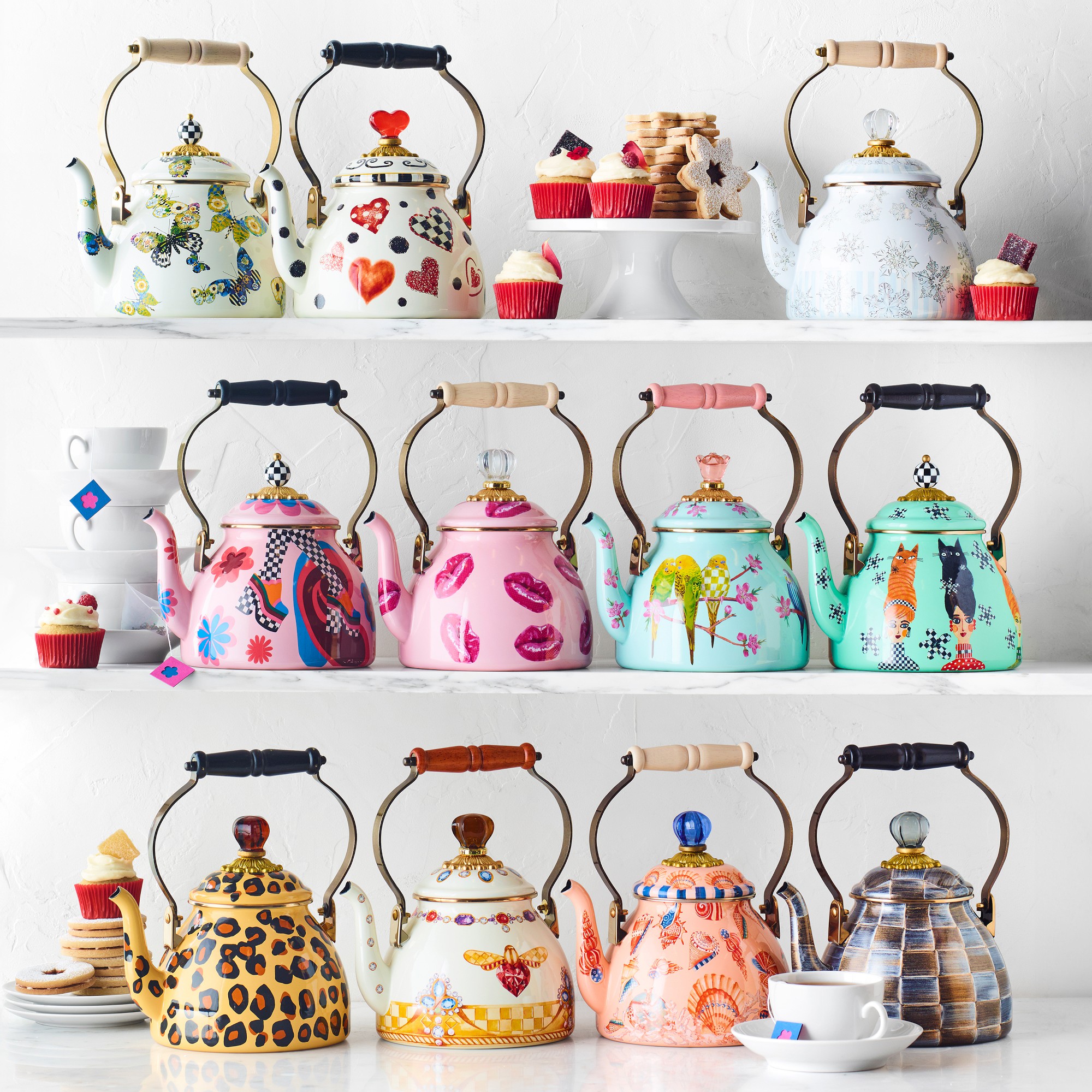 MacKenzie-Childs Sophisticated Check Tea Kettle, 2-Qt.