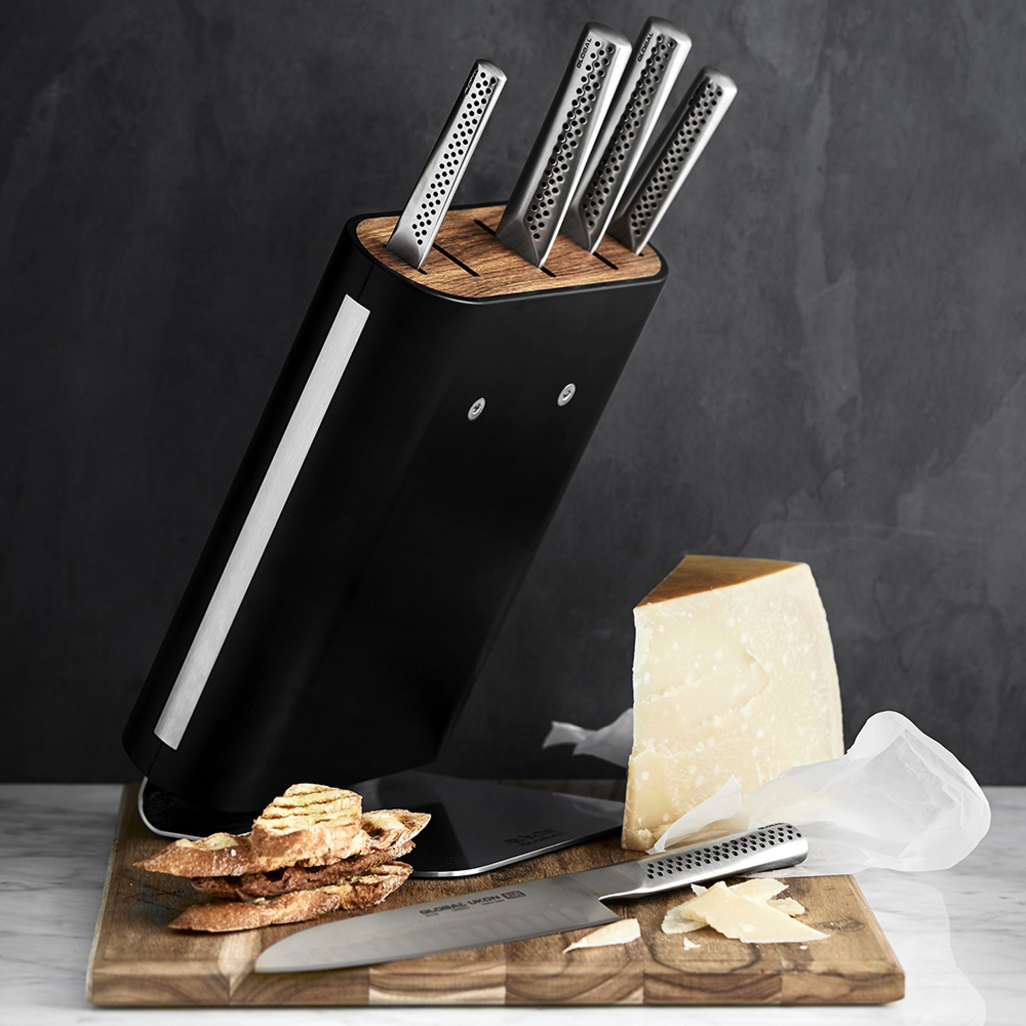 Global Ukon Block Knives, Set of 6