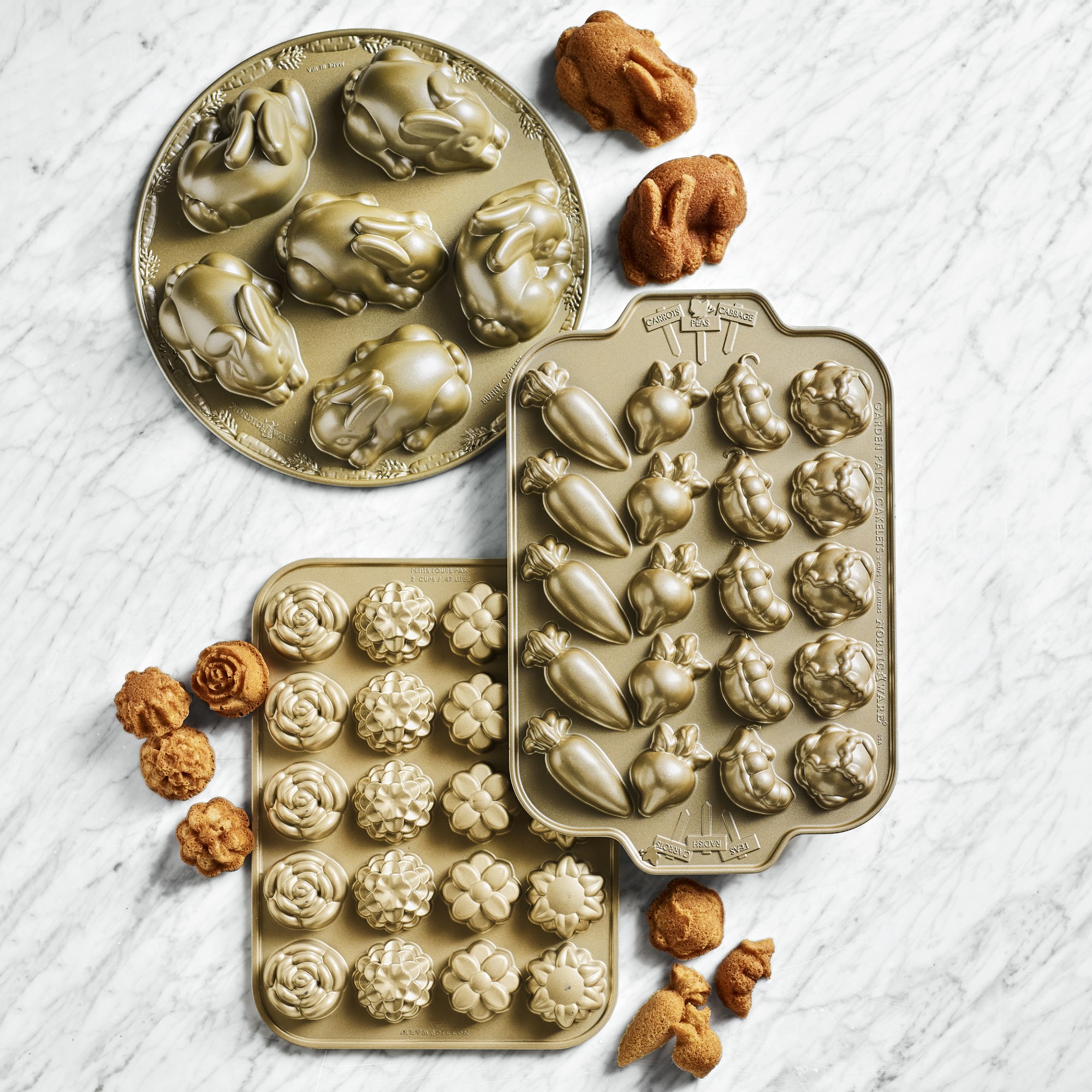 Nordic Ware Nonstick Cast Aluminum Mini Bunny Cakelet Pan