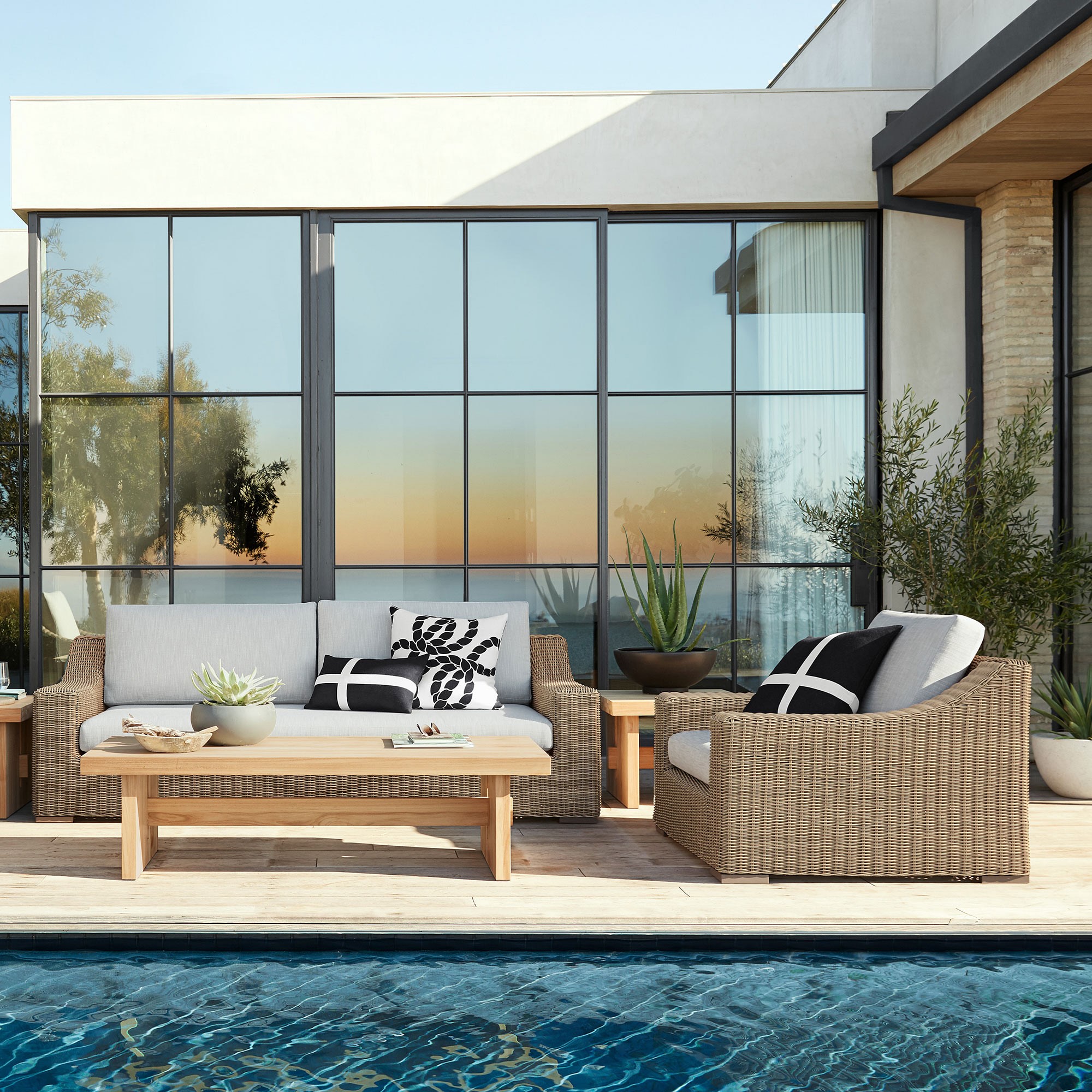 San Clemente Natural Teak Outdoor Rectangle Coffee Table (60)