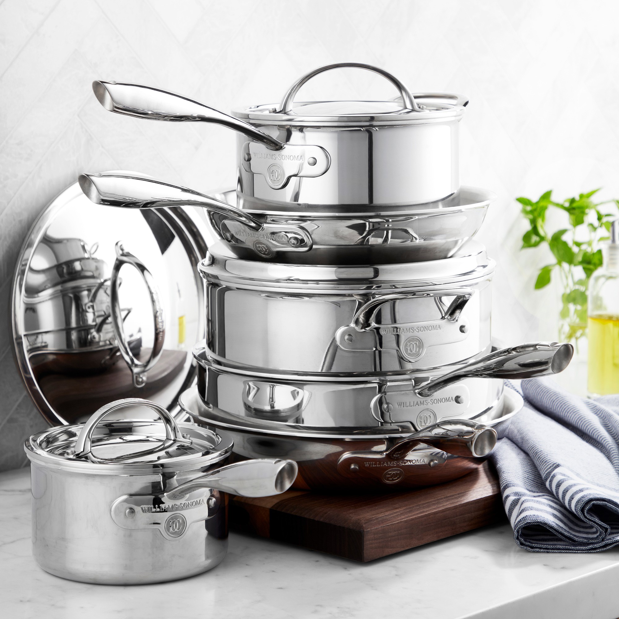 Williams Sonoma Signature Thermo-Clad™ Stainless-Steel 10-Piece Cookware Set