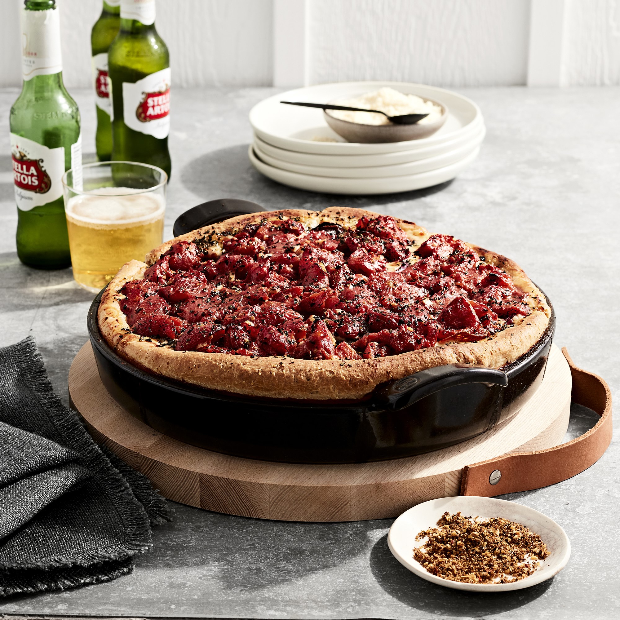 Emile Henry French Ceramic Deep Dish Pizza Pan